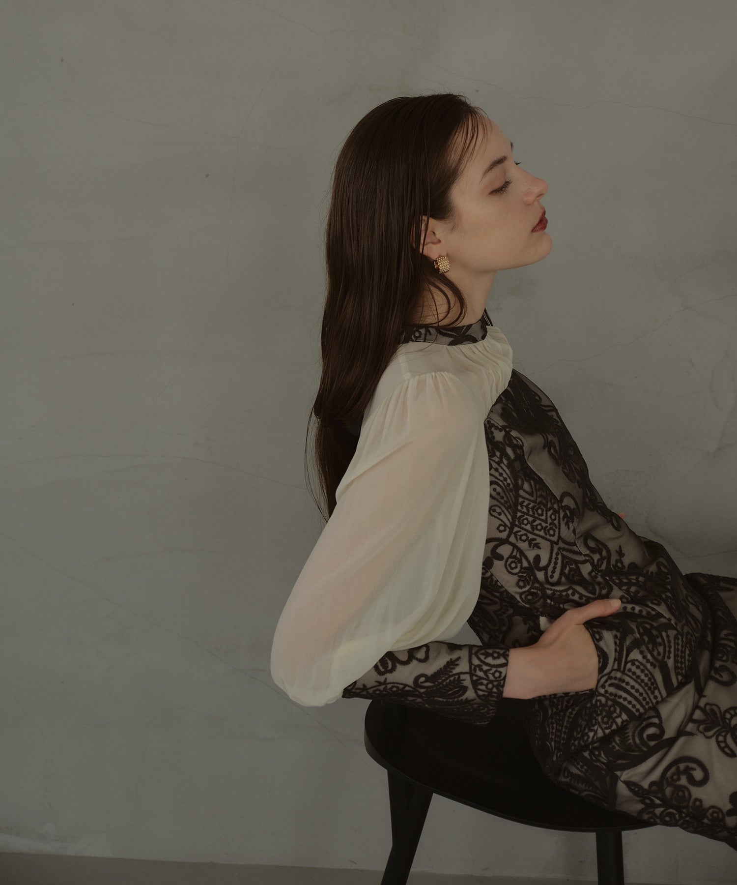 DAMASK GATHER DRESS