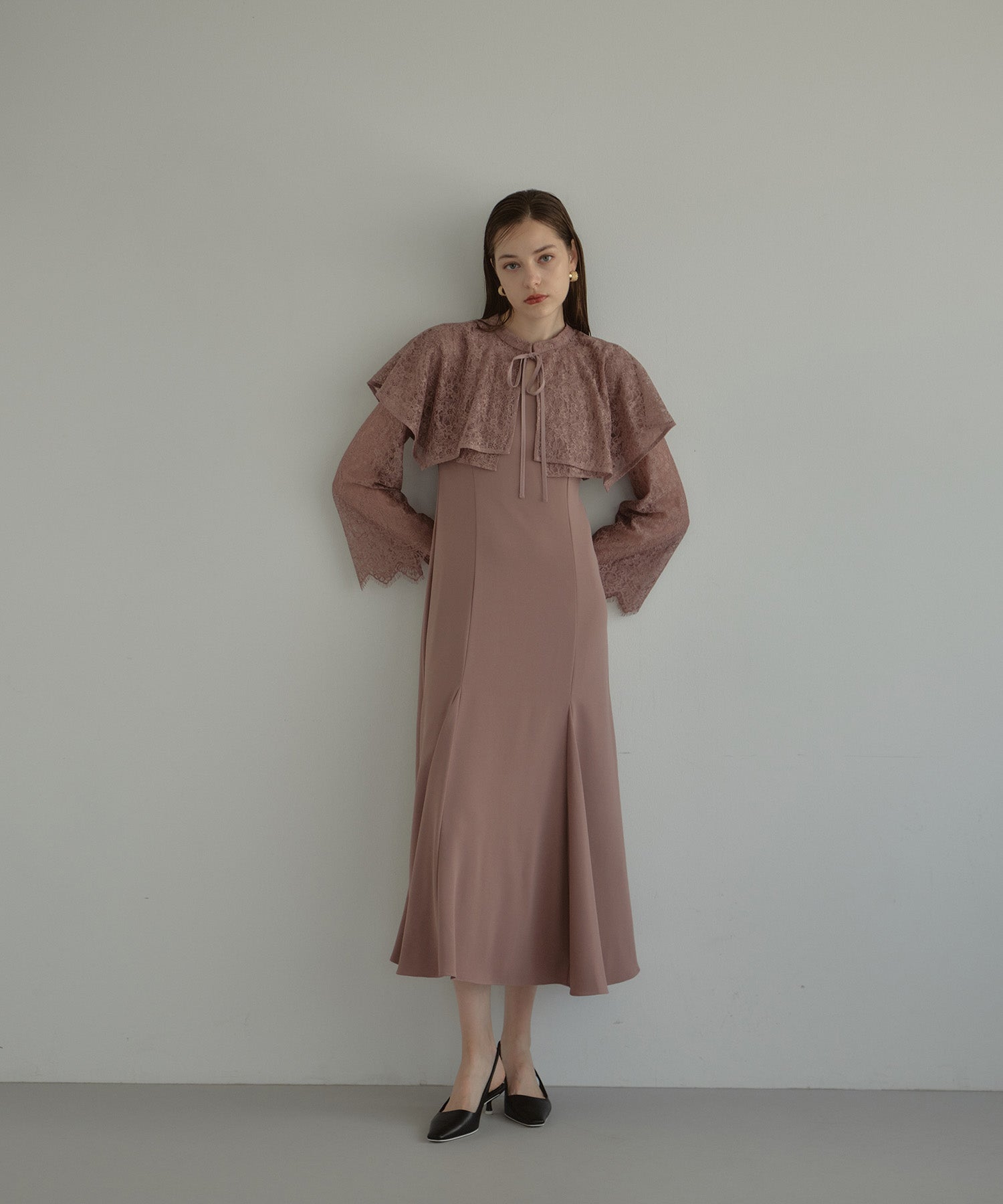 LAYERED CAPE DRESS