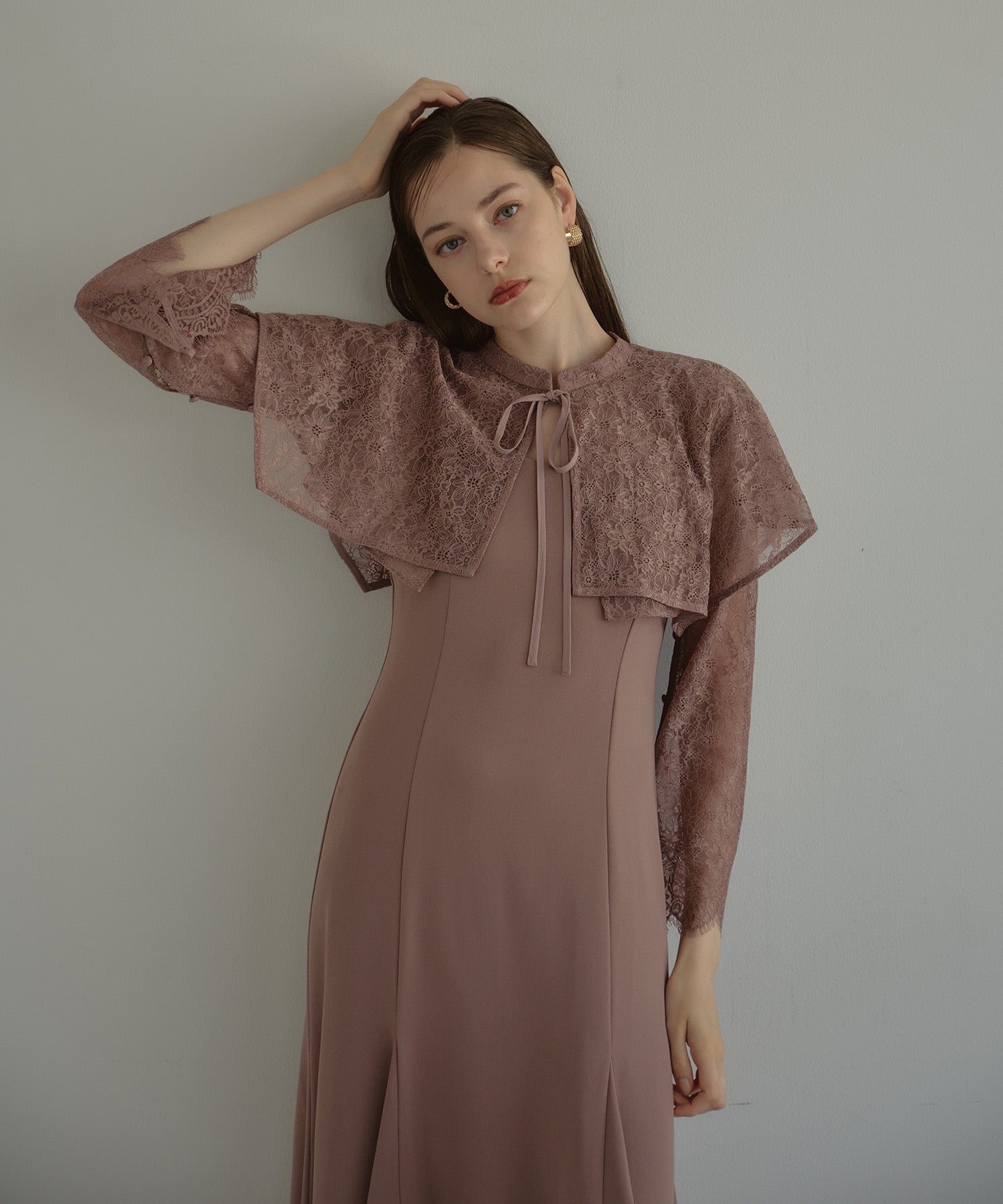 LAYERED CAPE DRESS