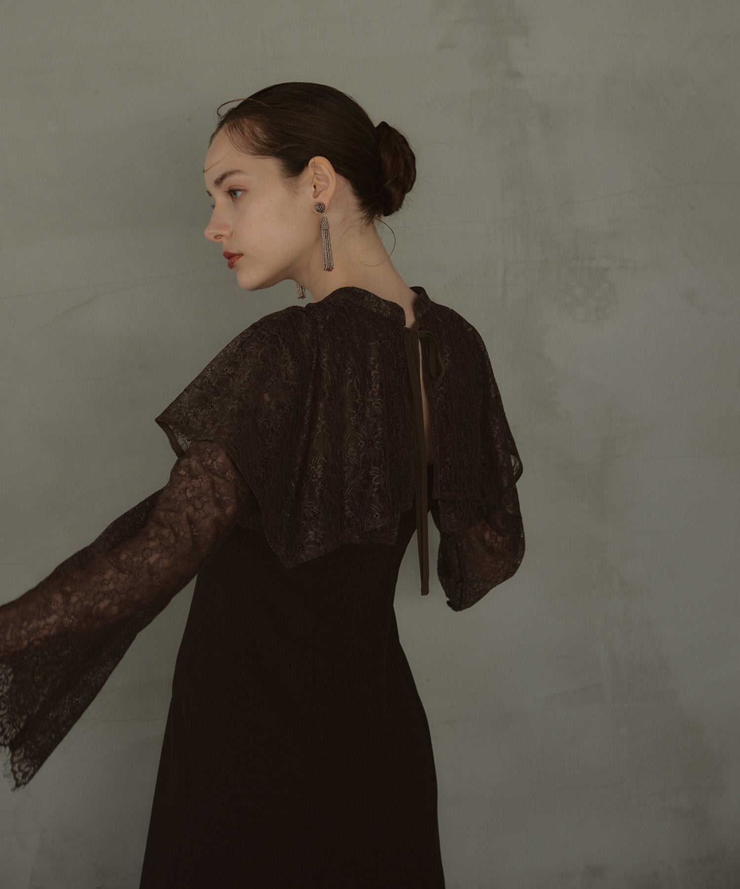 LAYERED CAPE DRESS