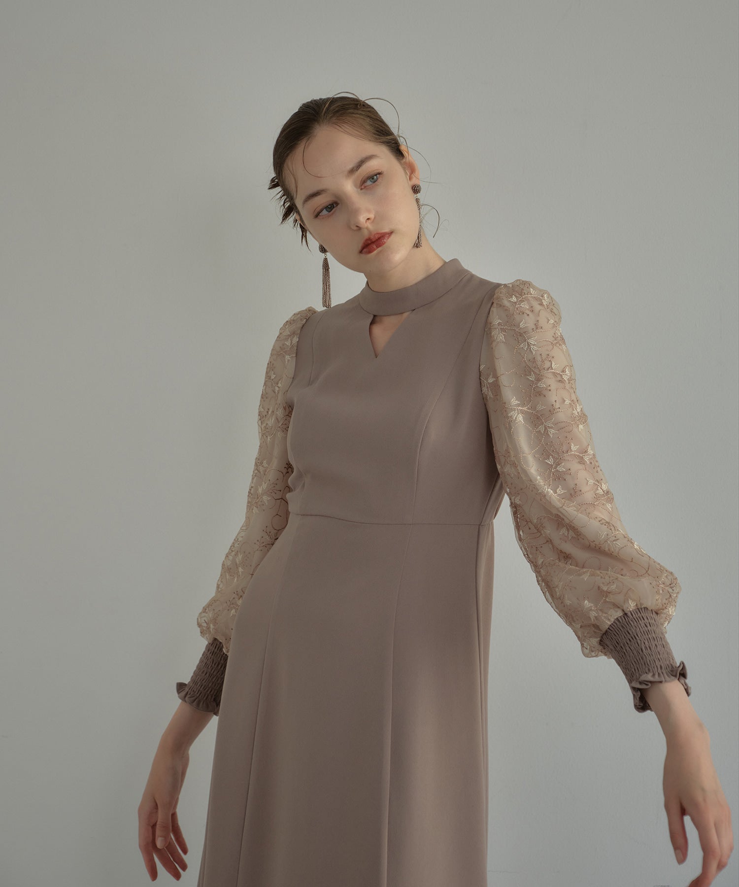SLEEVE EMBROIDERY DRESS