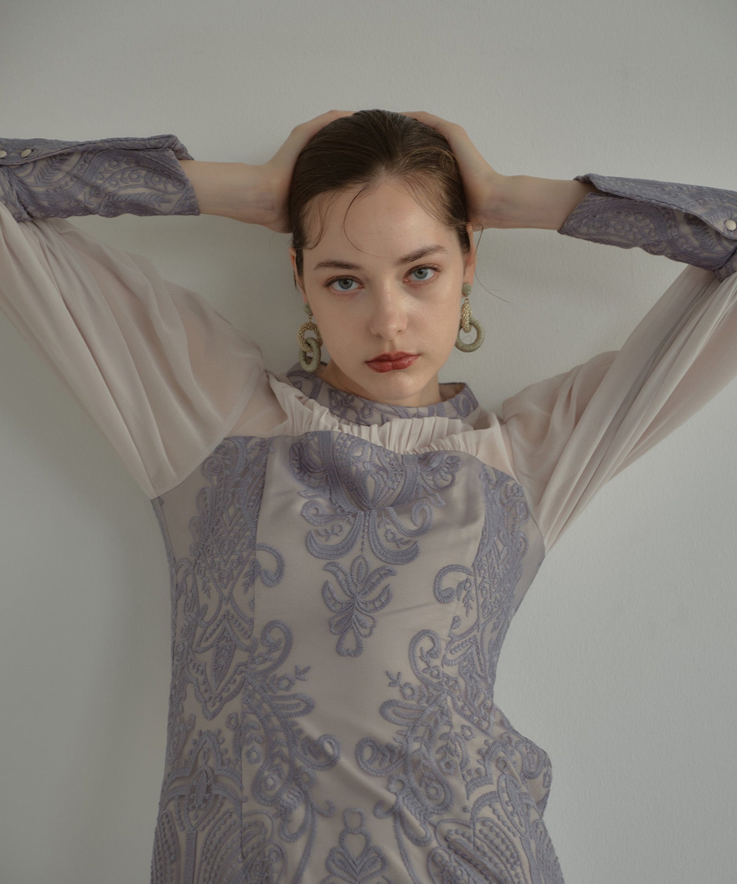 DAMASK GATHER DRESS