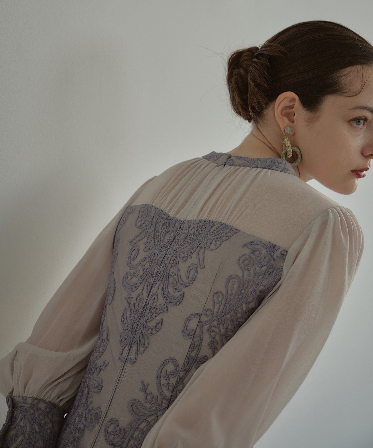 DAMASK GATHER DRESS