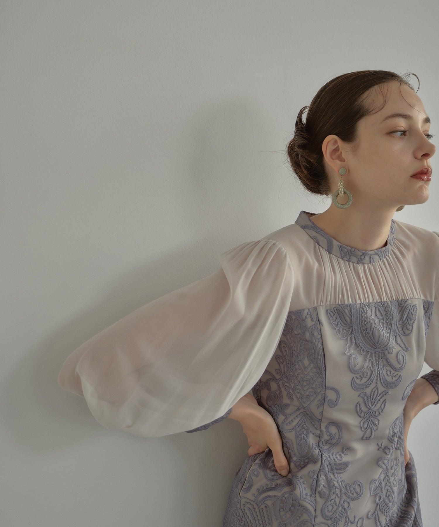 DAMASK GATHER DRESS