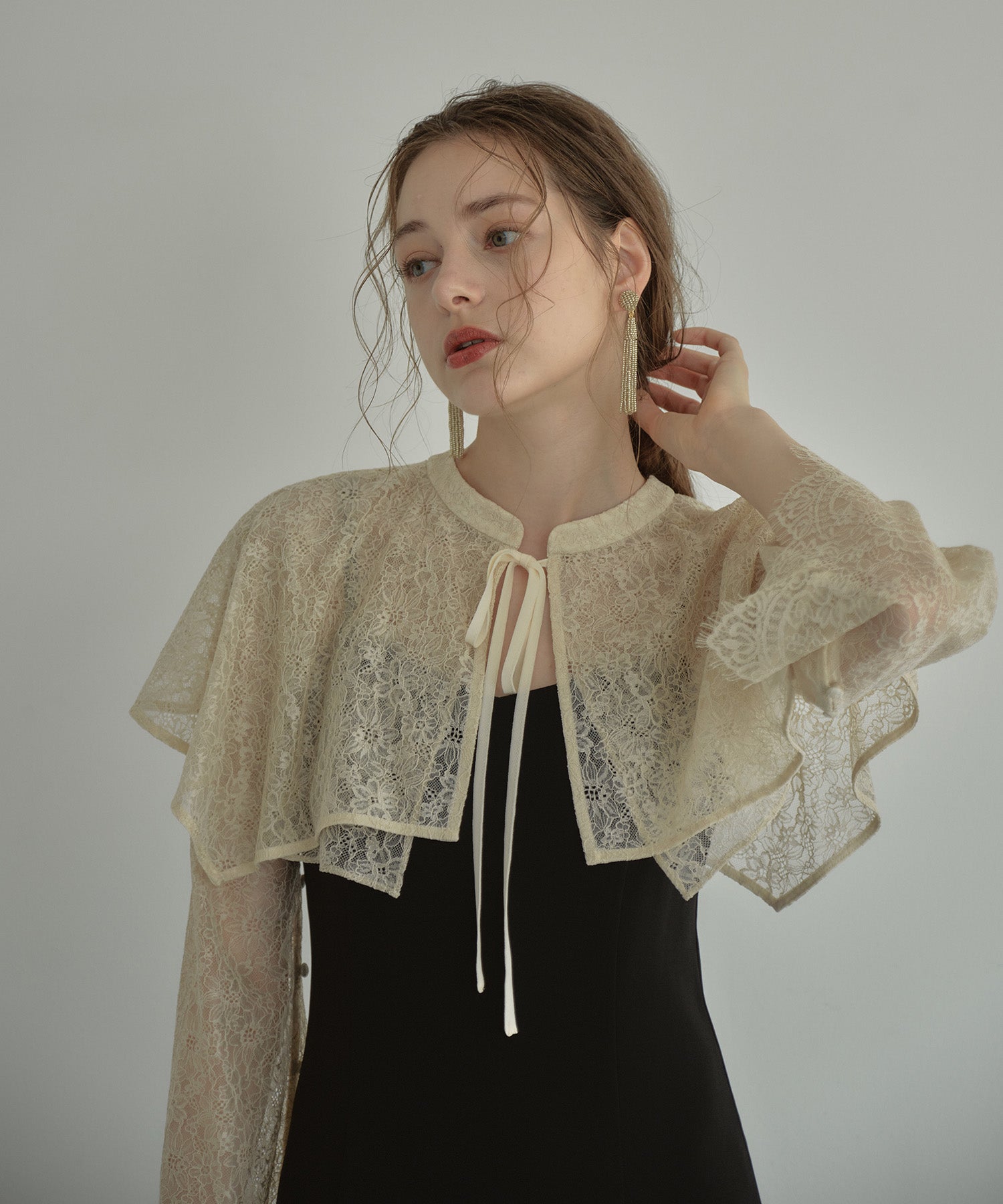 LAYERED CAPE DRESS