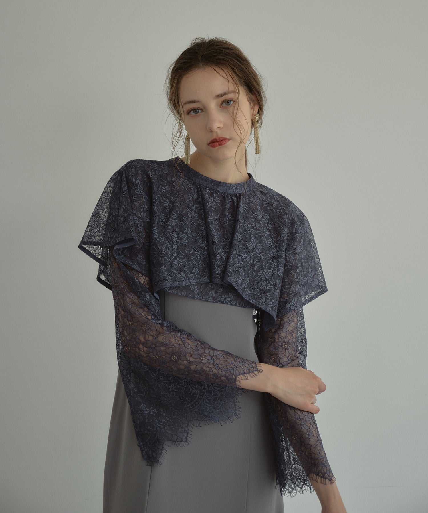 LAYERED CAPE DRESS