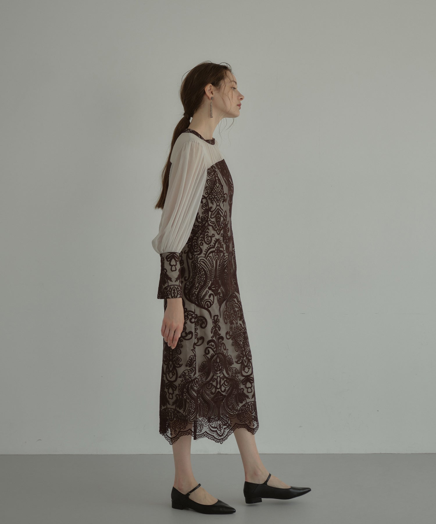 DAMASK GATHER DRESS