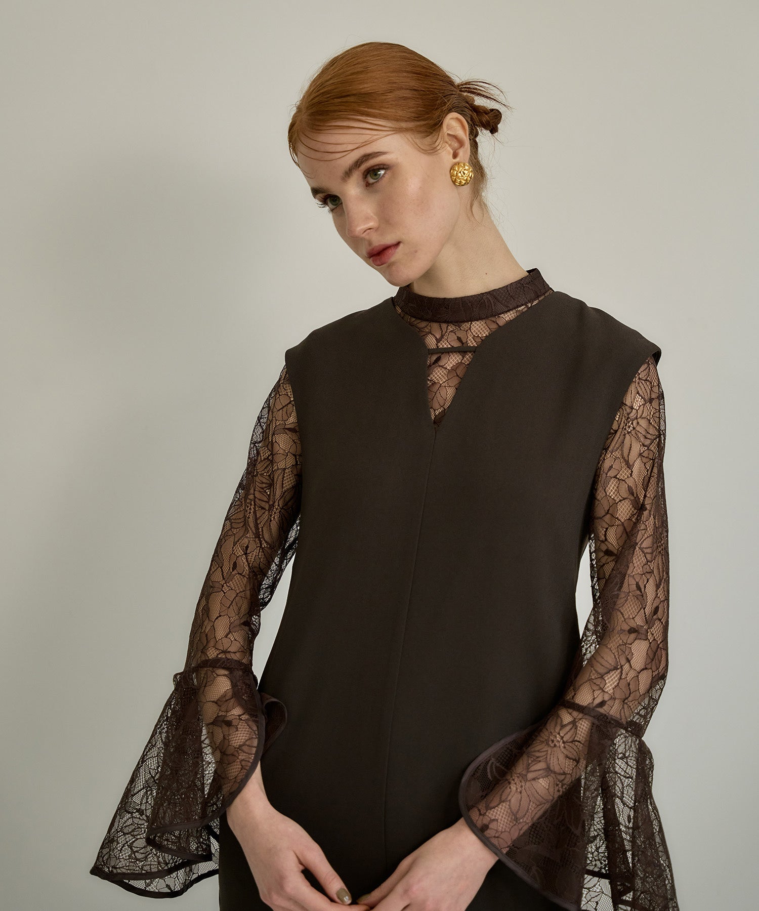 BELL SLEEVE SLIT DRESS