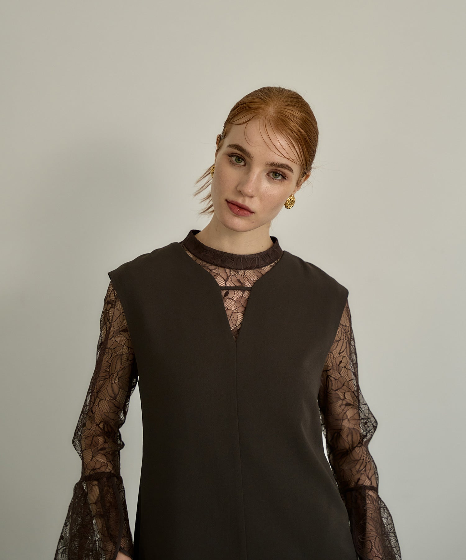 BELL SLEEVE SLIT DRESS