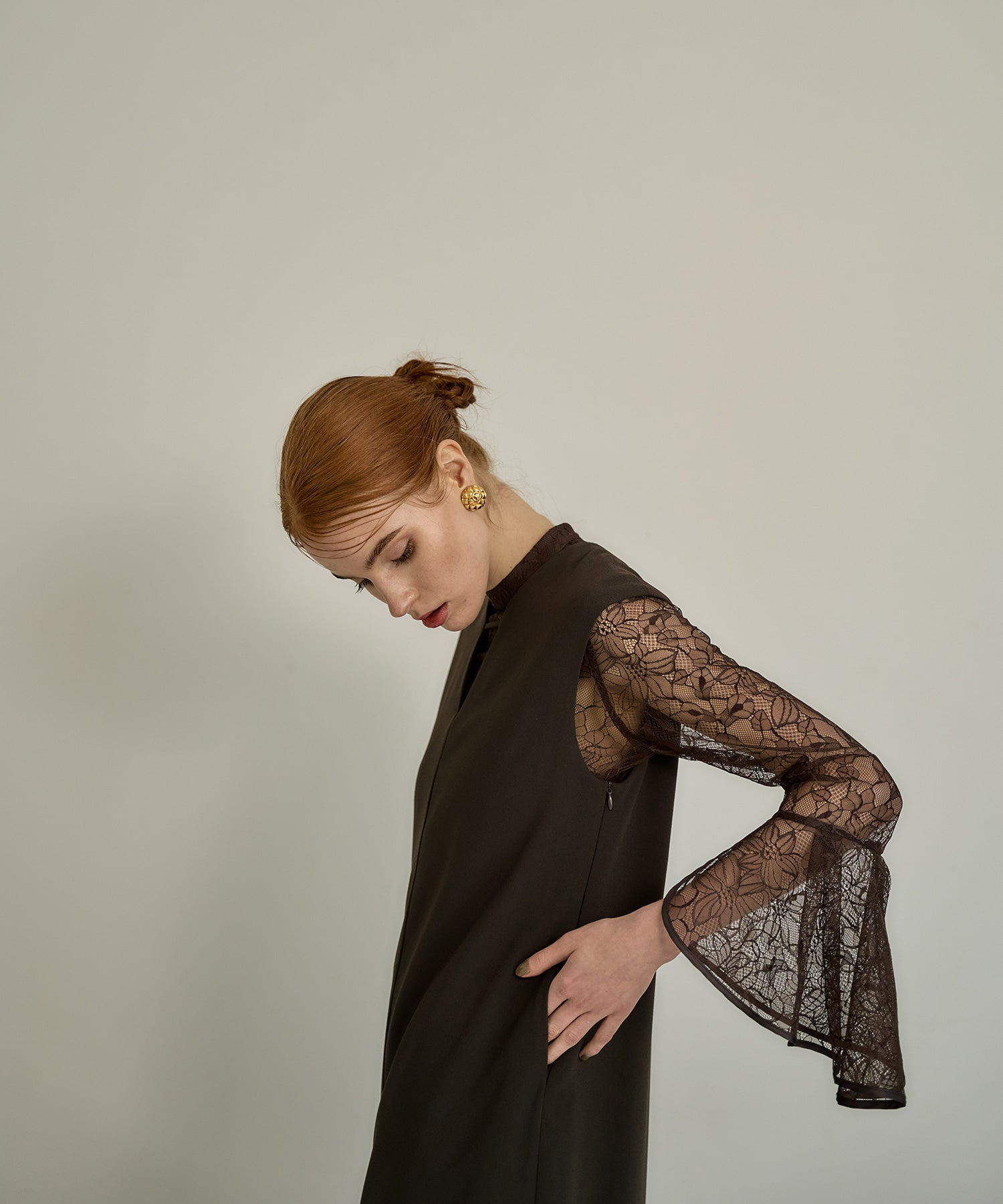 BELL SLEEVE SLIT DRESS