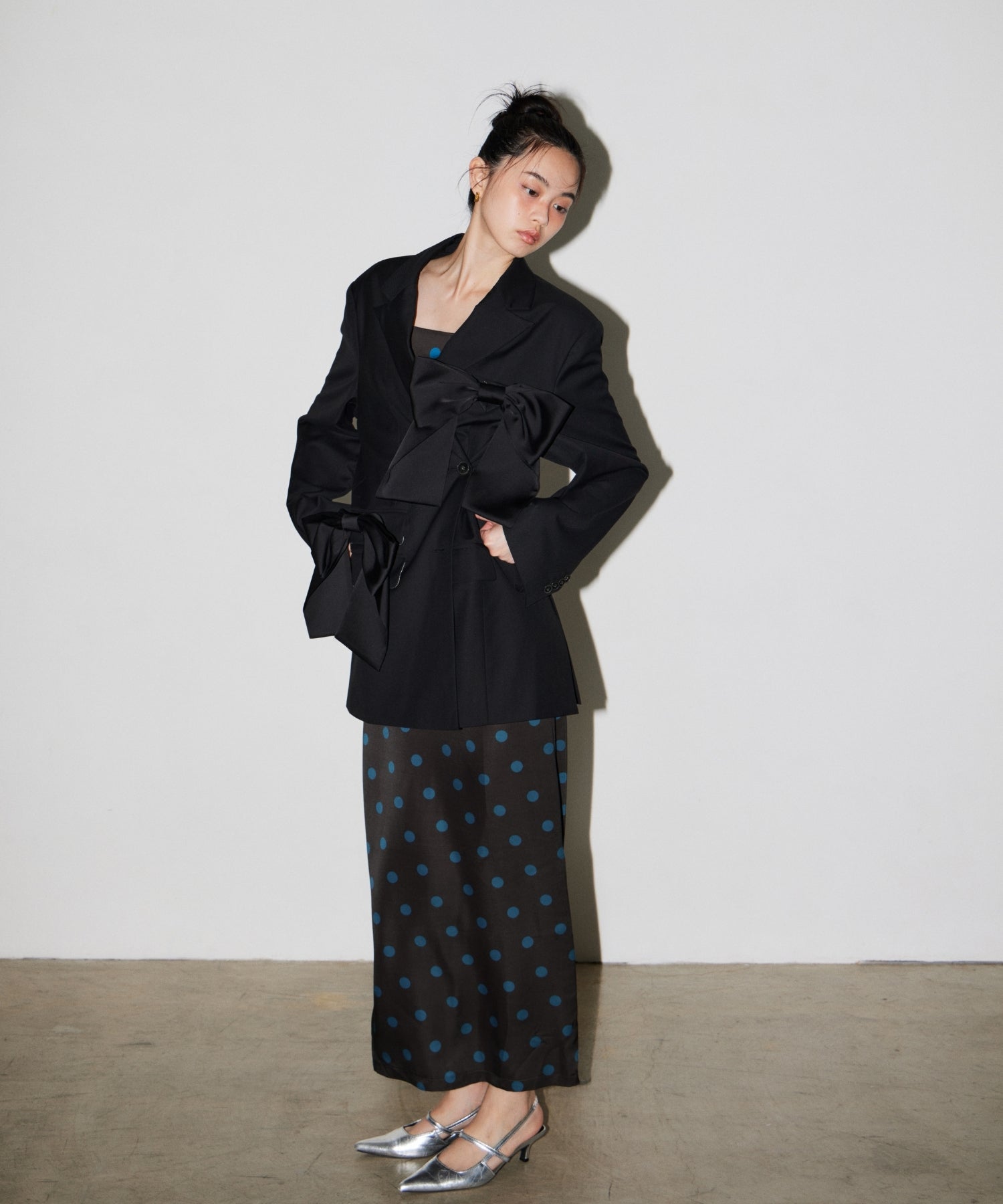 【POPUP】MINIMAL DOT SATIN DRESS