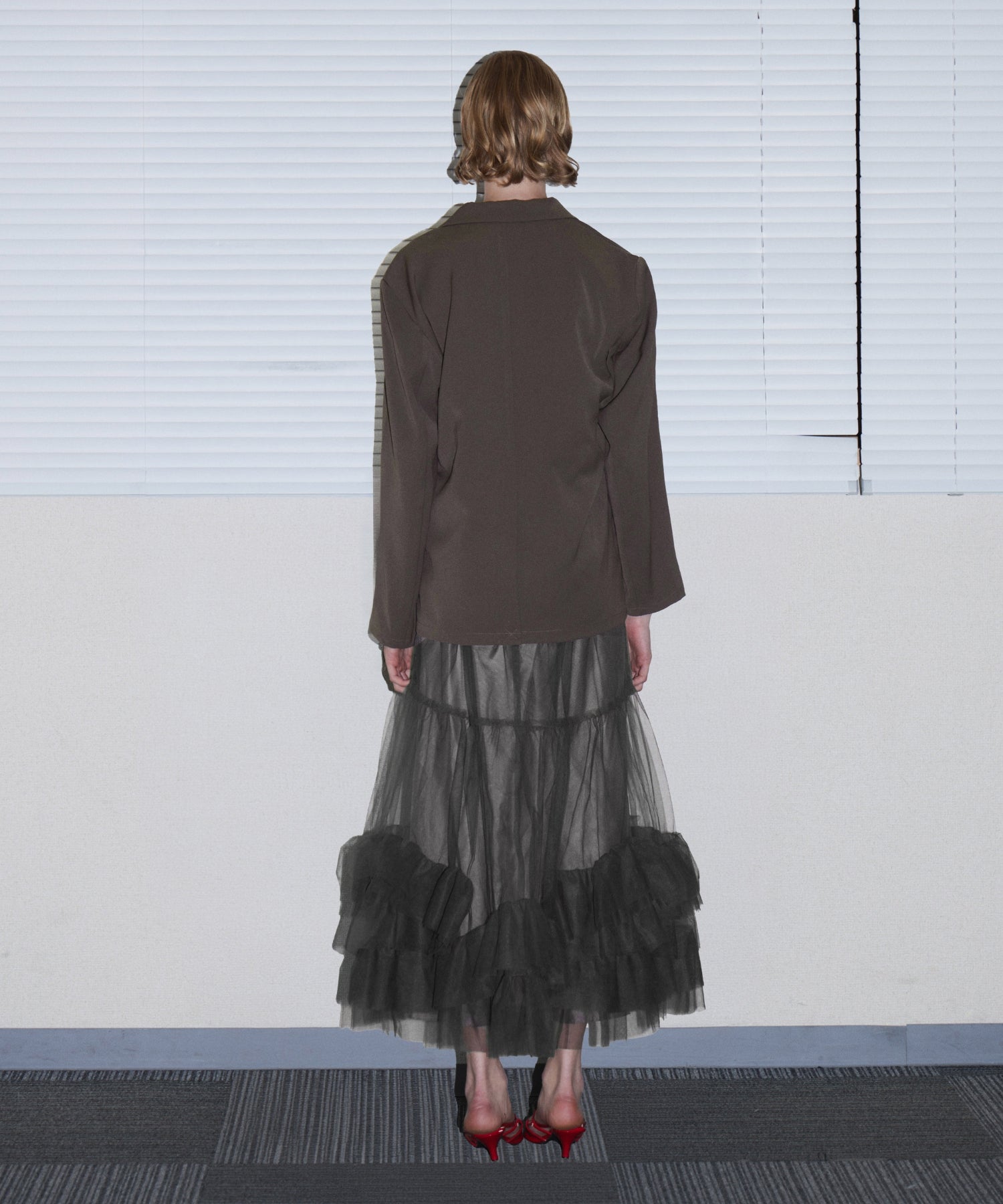 VOLUME TULLE JACKET SET DRESS