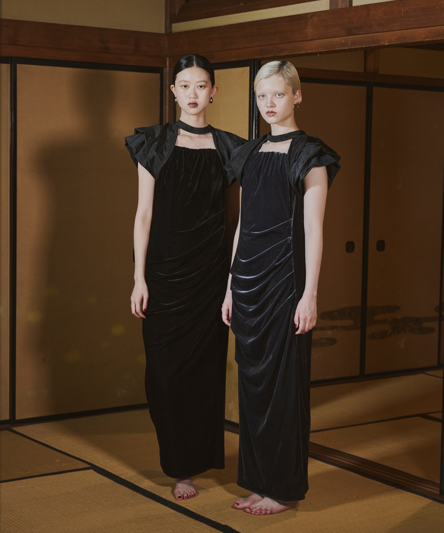 DRAPE VELOUR DRESS