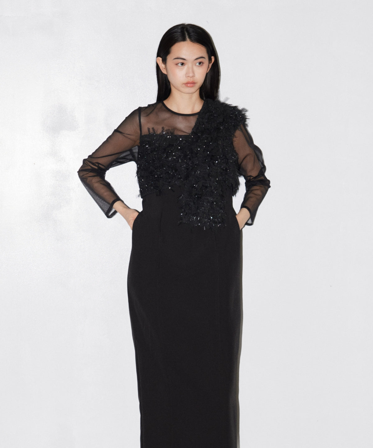 FRINGE GLITTER KNOT DRESS