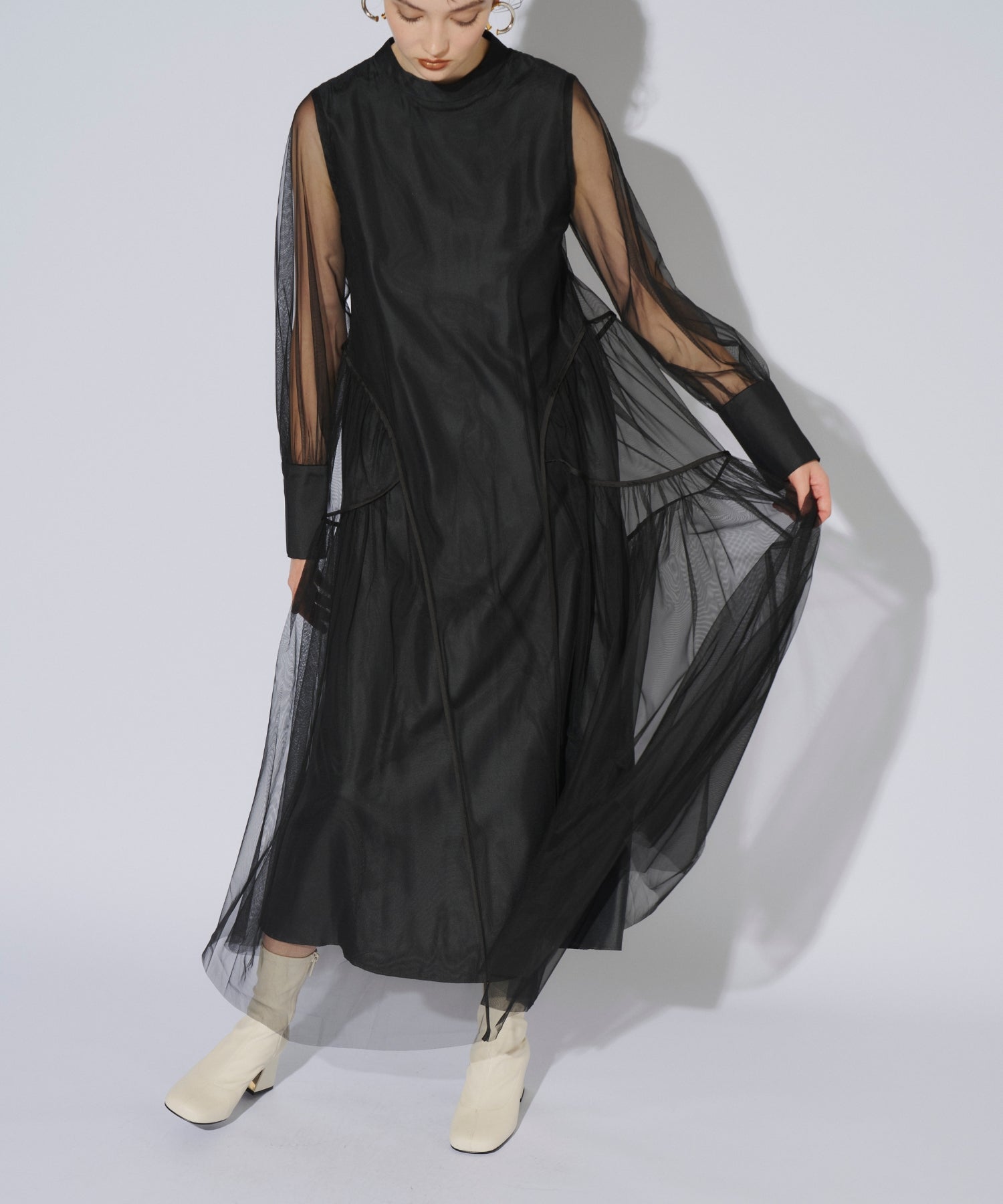 PIPING TULLE DRESS