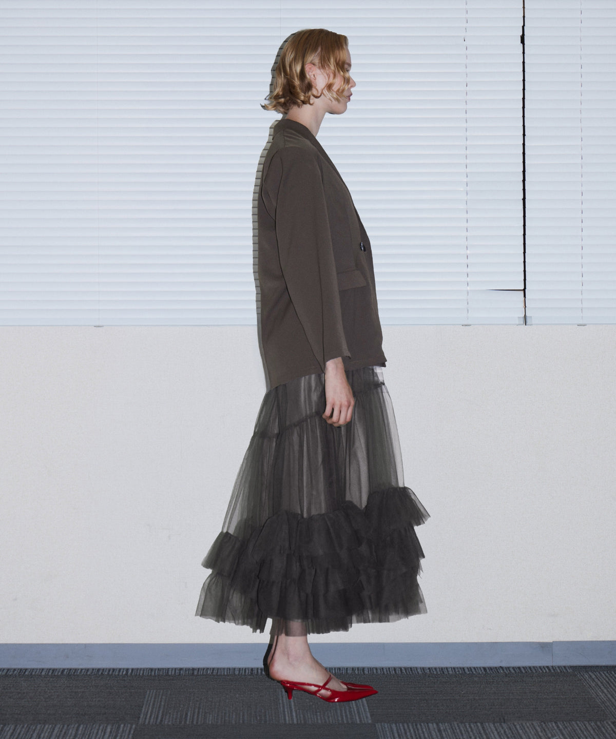 VOLUME TULLE JACKET SET DRESS
