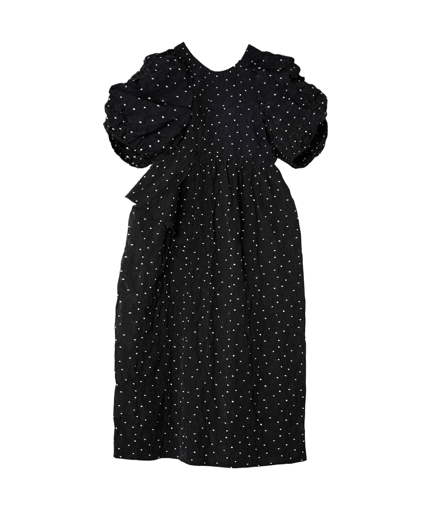 BUBBLE SLEEVE JACQUARD DRESS