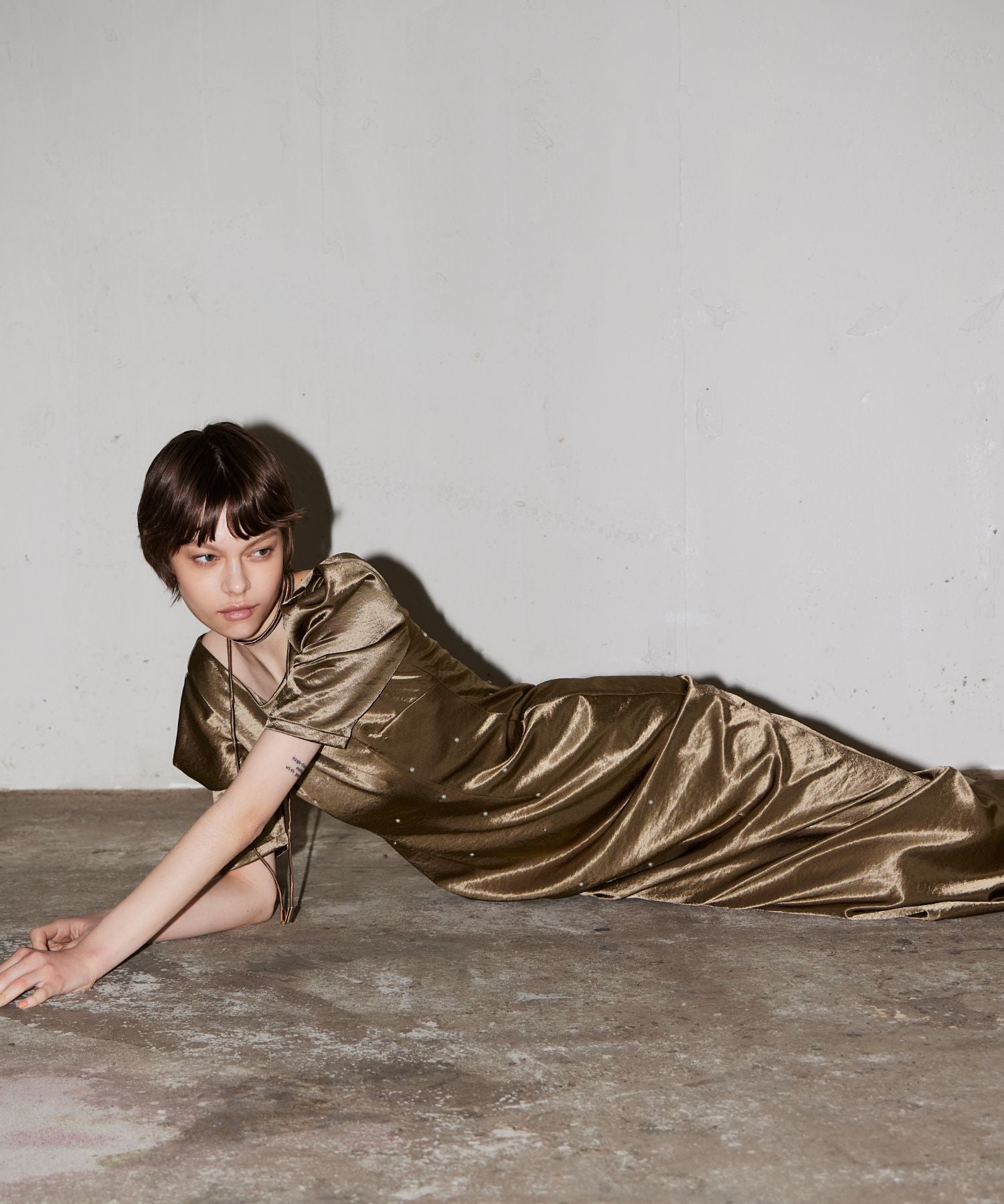 PEARL GLOW SATIN DRESS