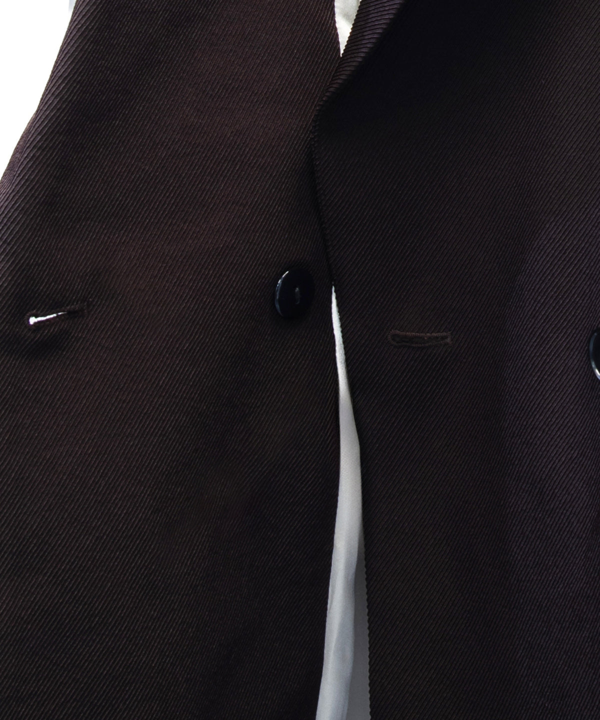 FRILL PEAKED LAPEL JACKET ブラウン ボタンアップ物撮り画像