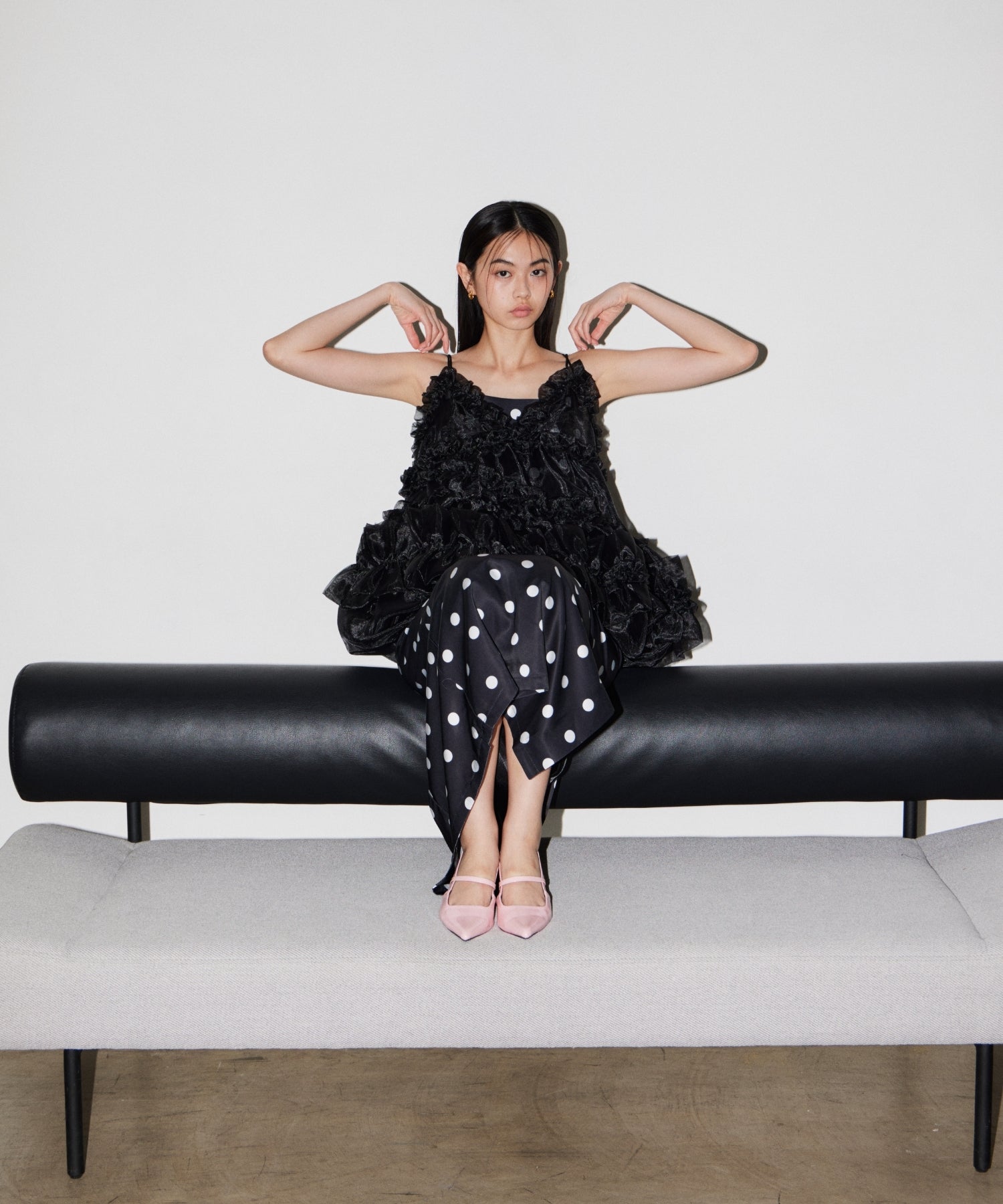 【POPUP】MINIMAL DOT SATIN DRESS