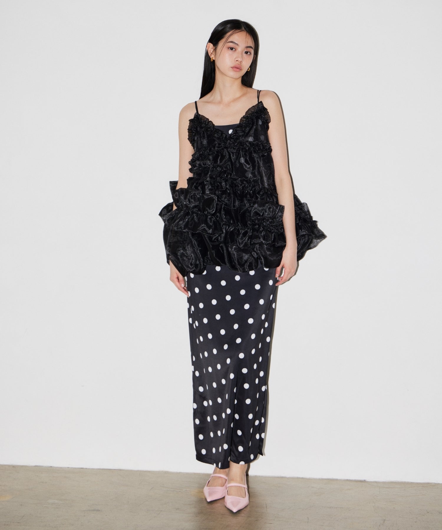 【POPUP】MINIMAL DOT SATIN DRESS