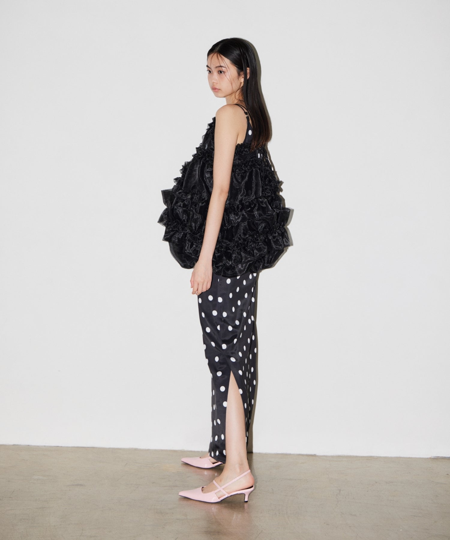 【POPUP】MINIMAL DOT SATIN DRESS