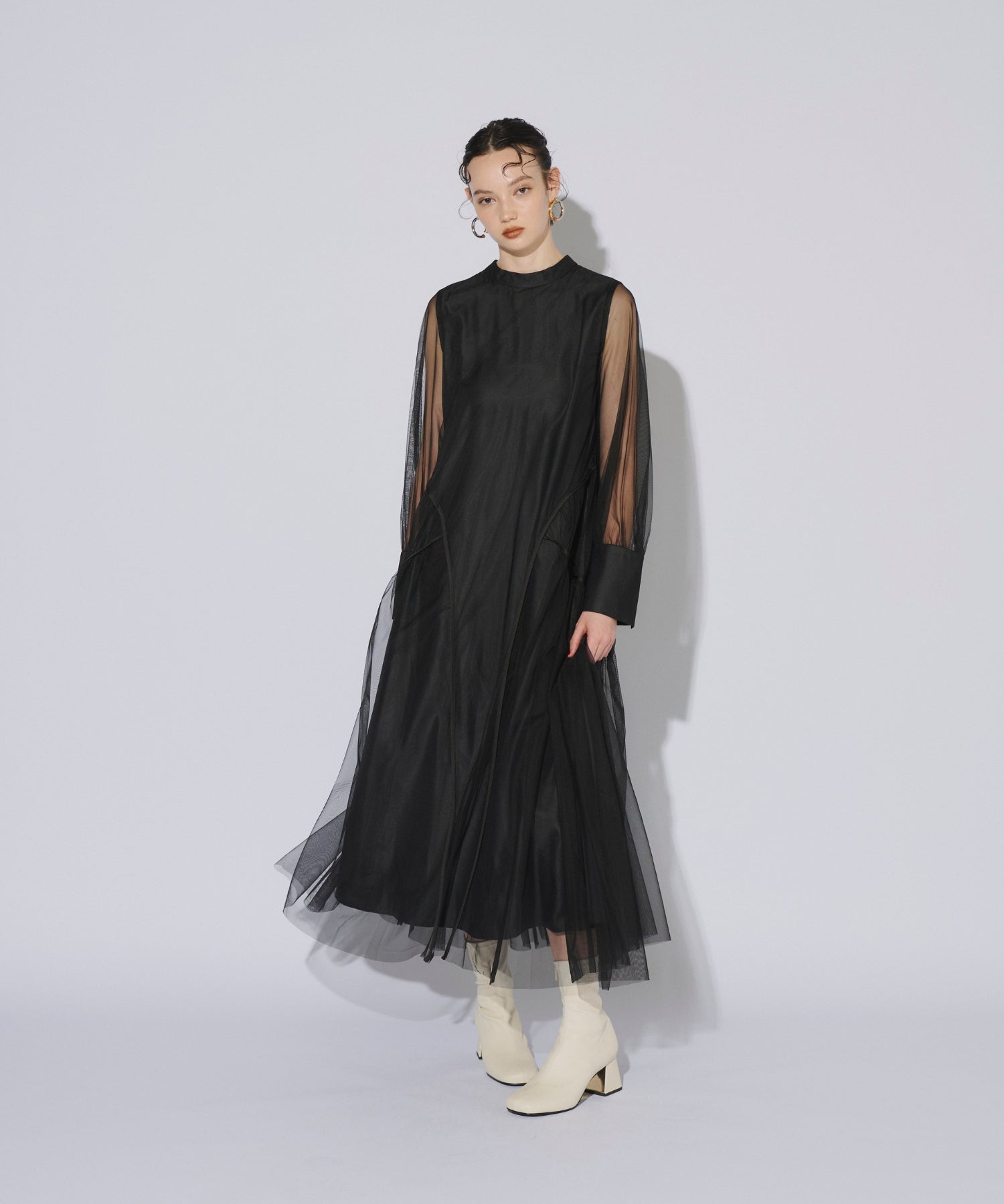 PIPING TULLE DRESS
