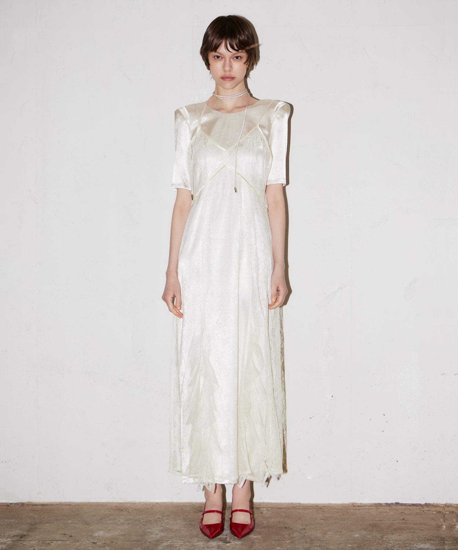 SPARKLE LACE SATIN DRESS