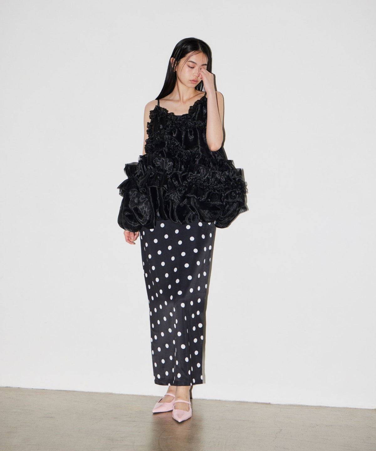 【POPUP】MINIMAL DOT SATIN DRESS