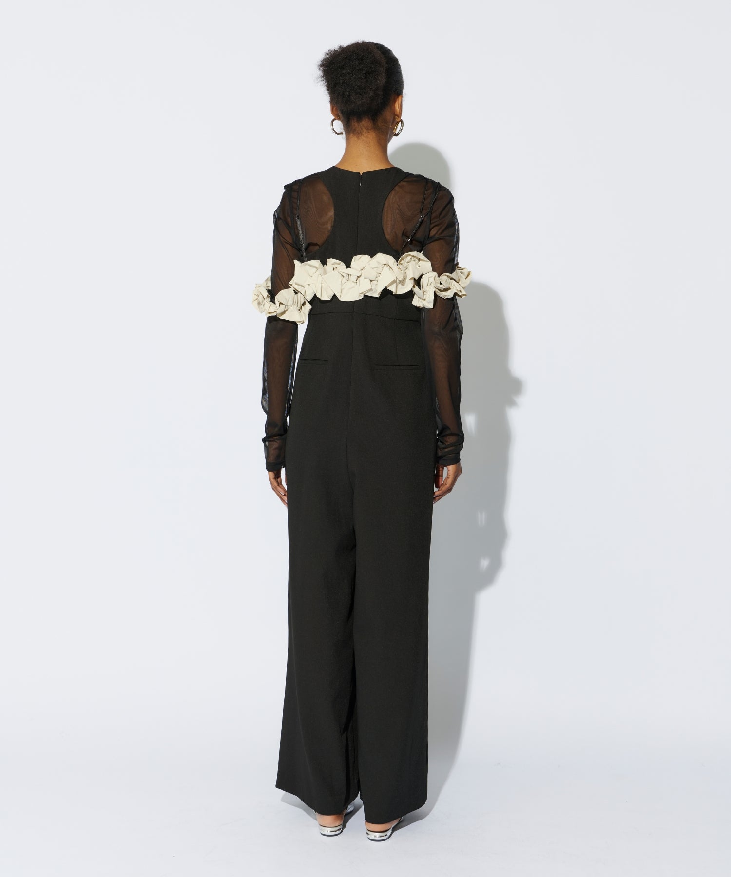 RUFFLED BUSTIER PANTS DRESS