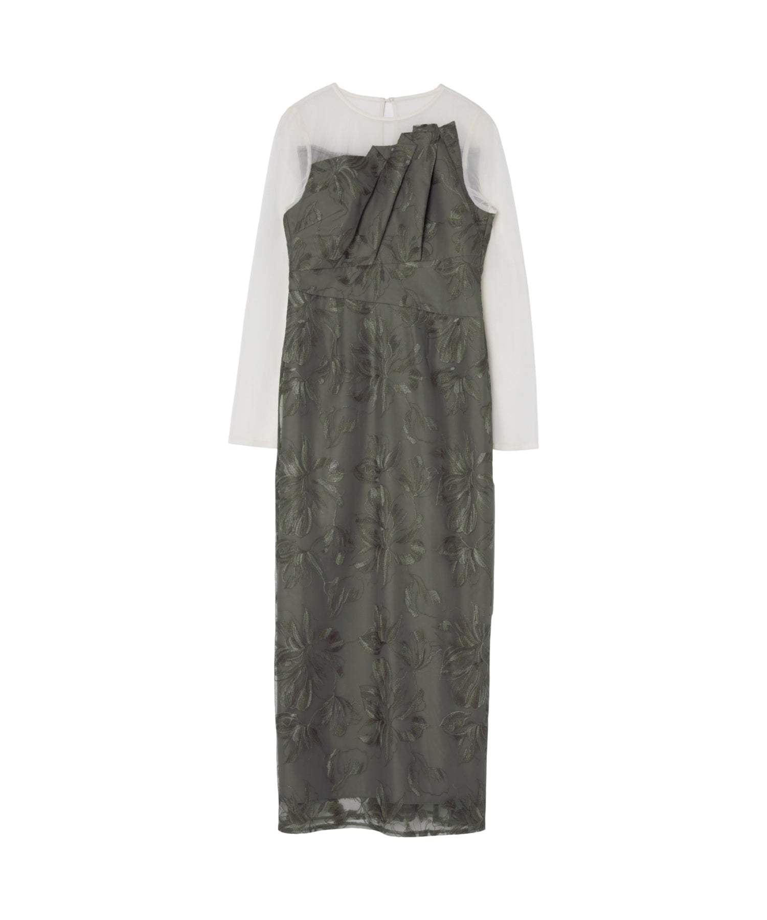 PLEATED FRONT FLOWER DRESS
