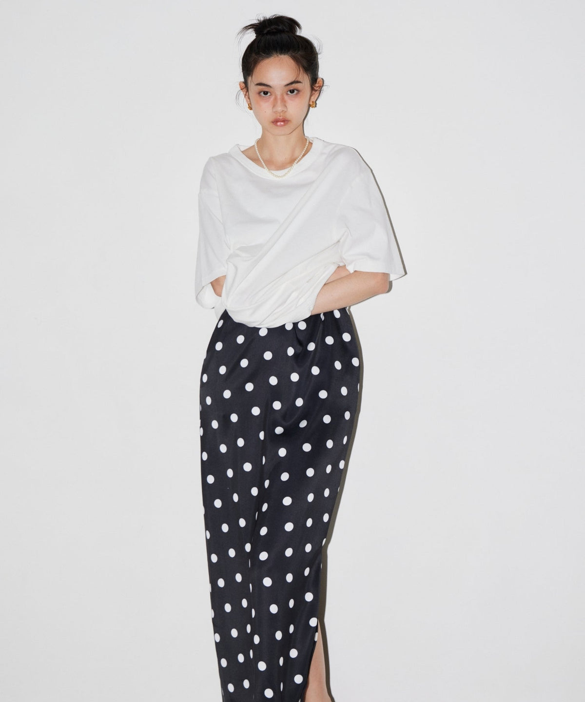 【POPUP】MINIMAL DOT SATIN DRESS