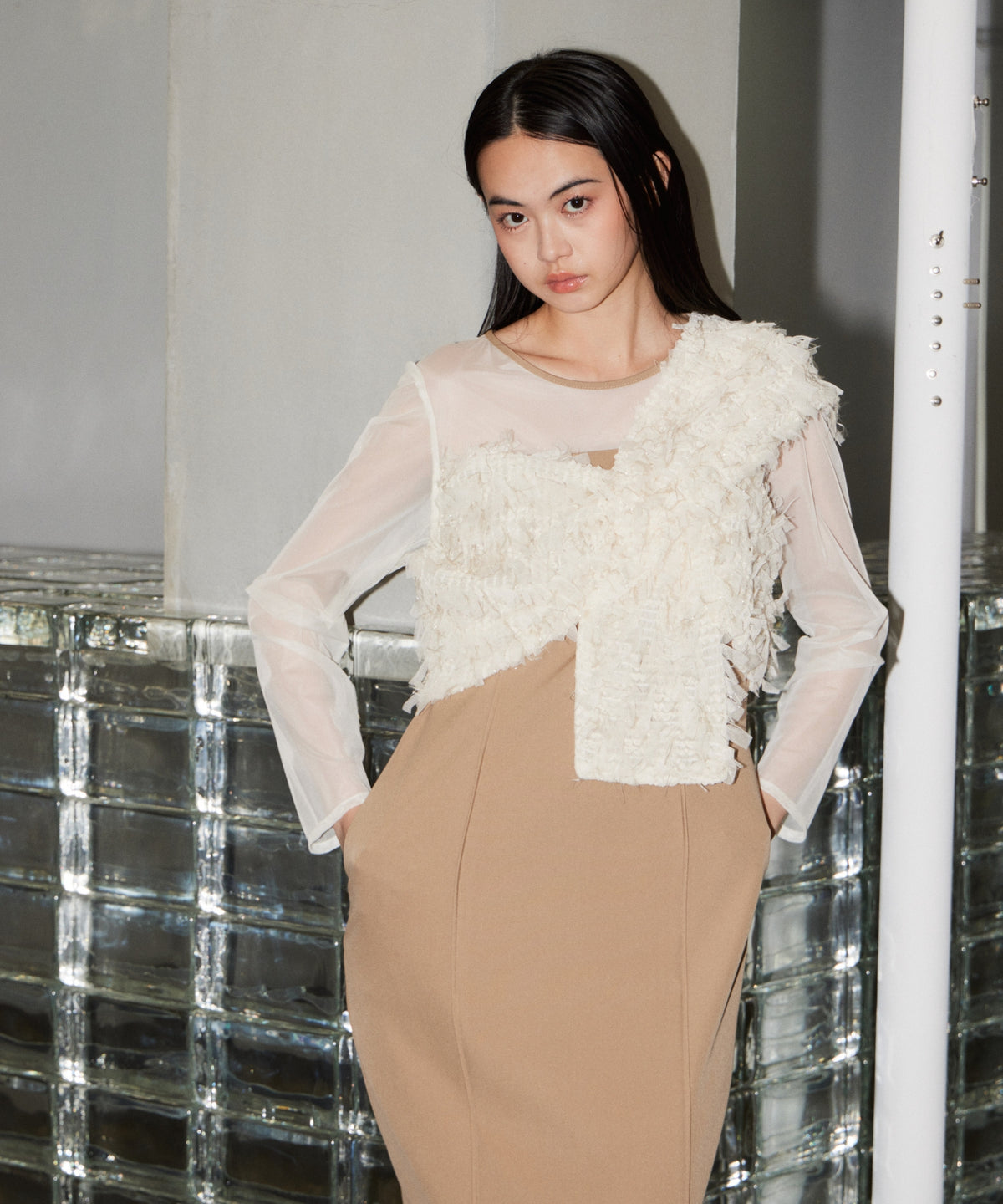 FRINGE GLITTER KNOT DRESS