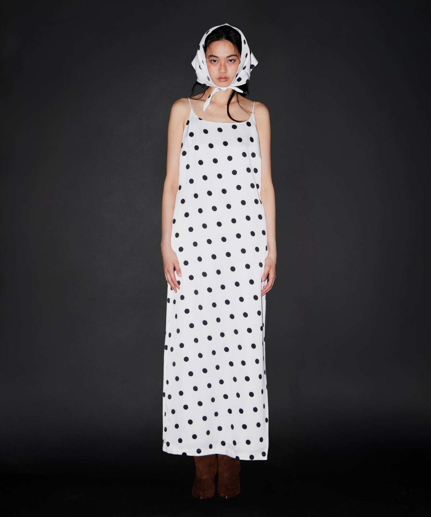 MINIMAL DOT SATIN DRESS