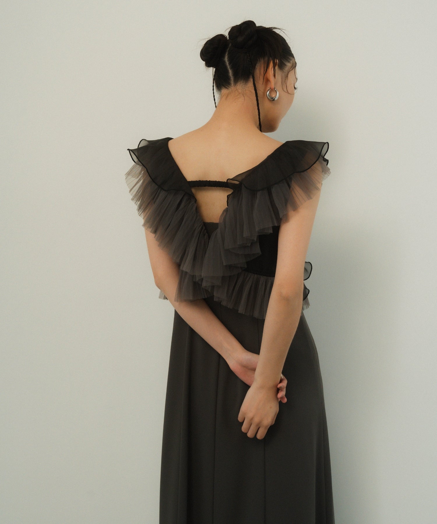 PLEATS TULLE DRESS