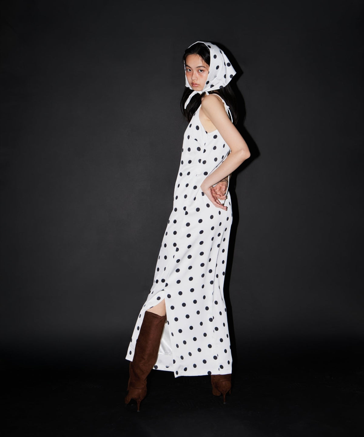 【POPUP】MINIMAL DOT SATIN DRESS