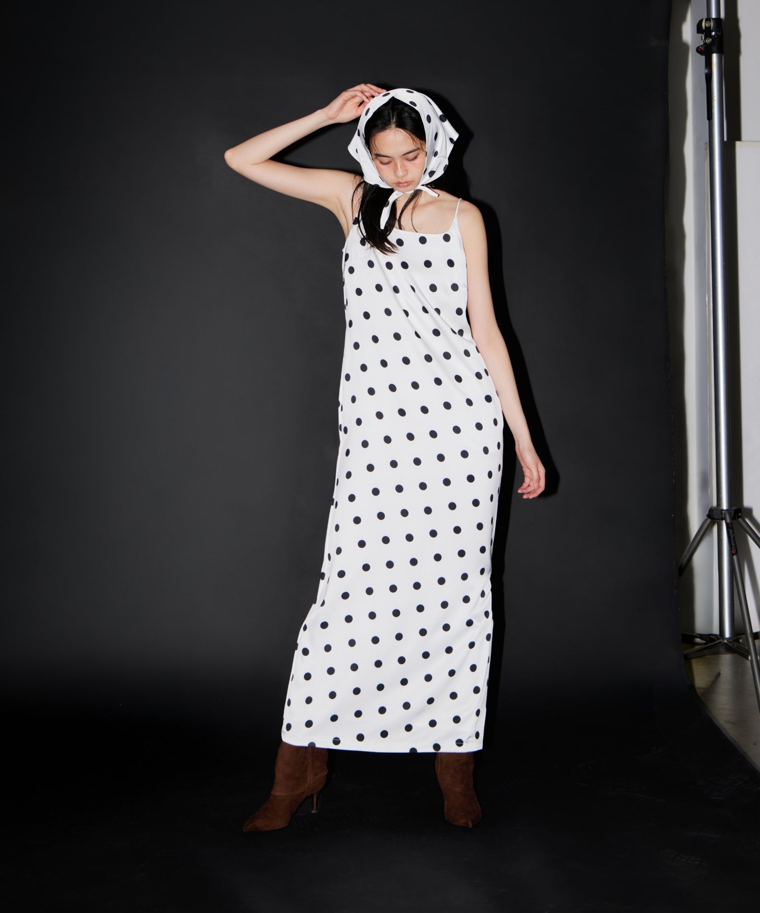【POPUP】MINIMAL DOT SATIN DRESS