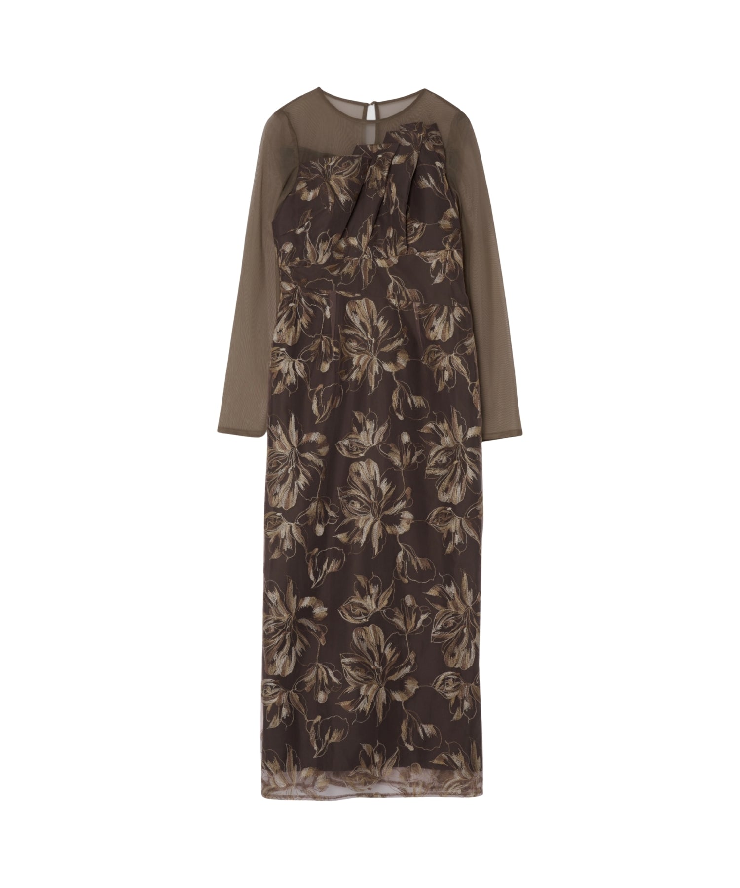 PLEATED FRONT FLOWER DRESS