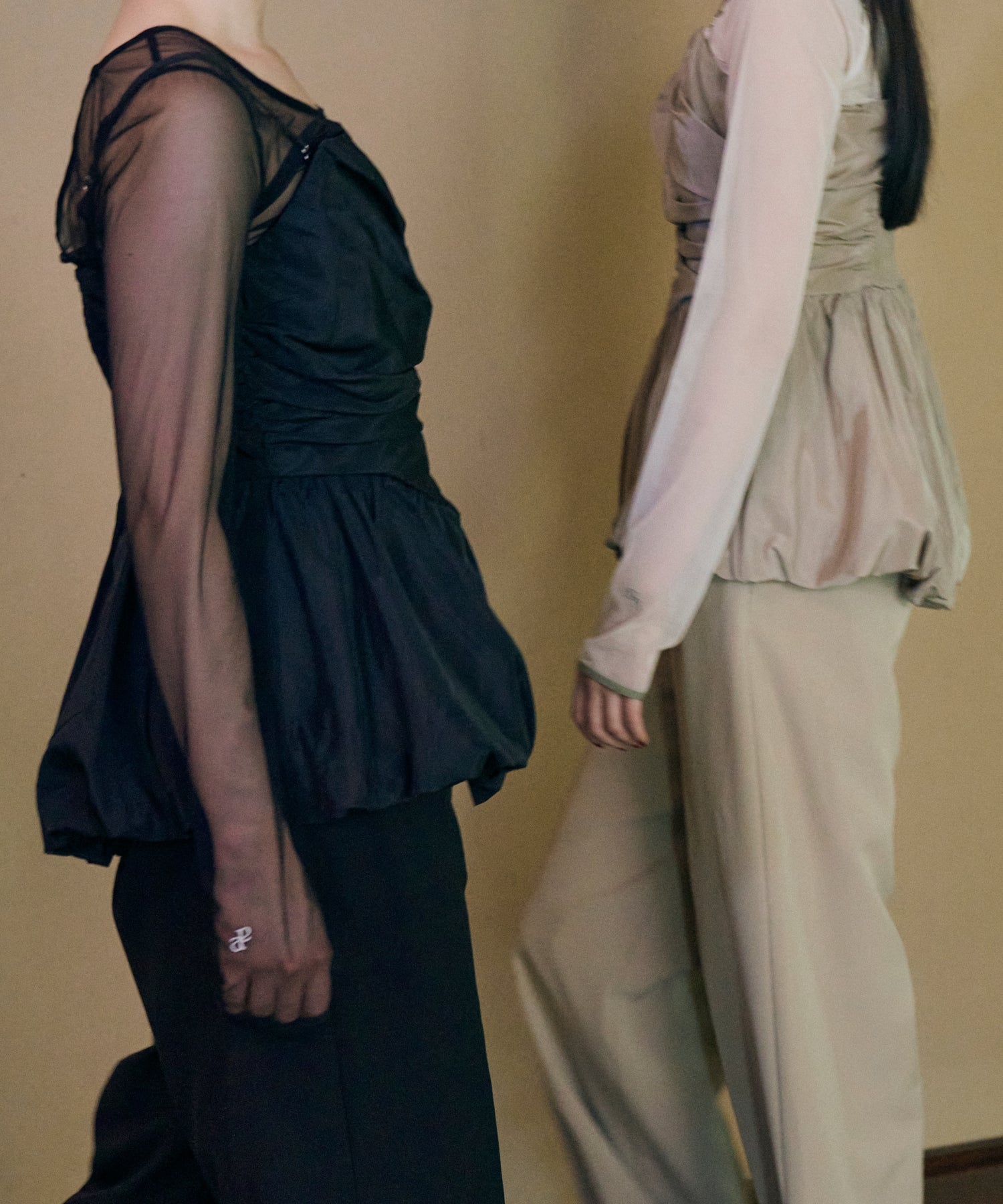 SHIRRING GATHER SETUP DRESS