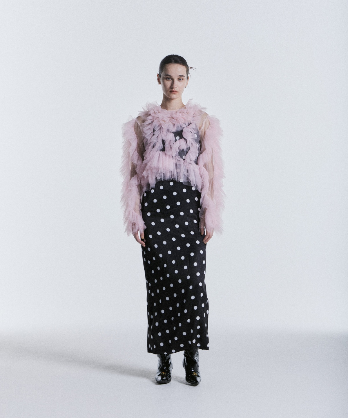 MINIMAL DOT SATIN DRESS