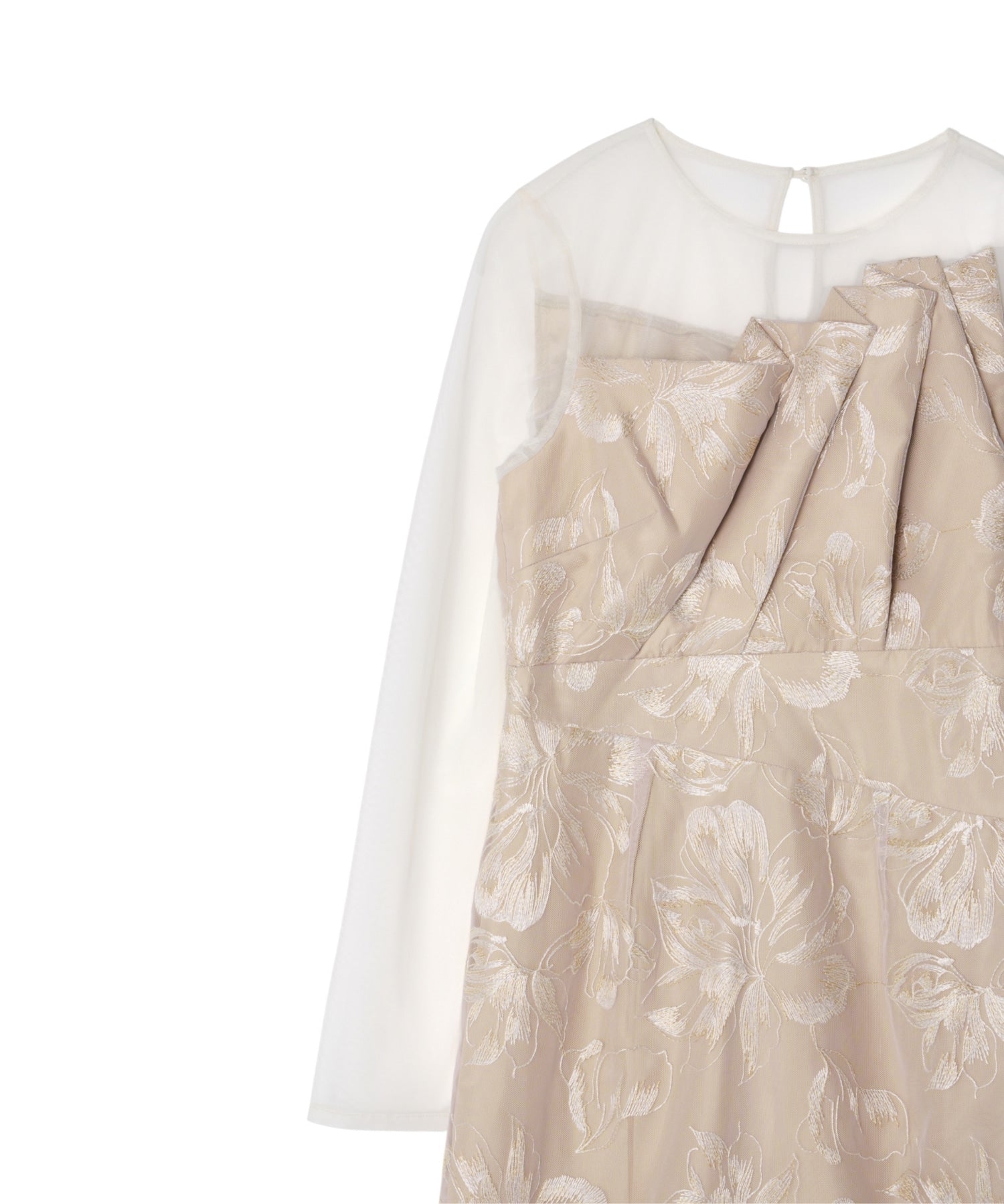 PLEATED FRONT FLOWER DRESS