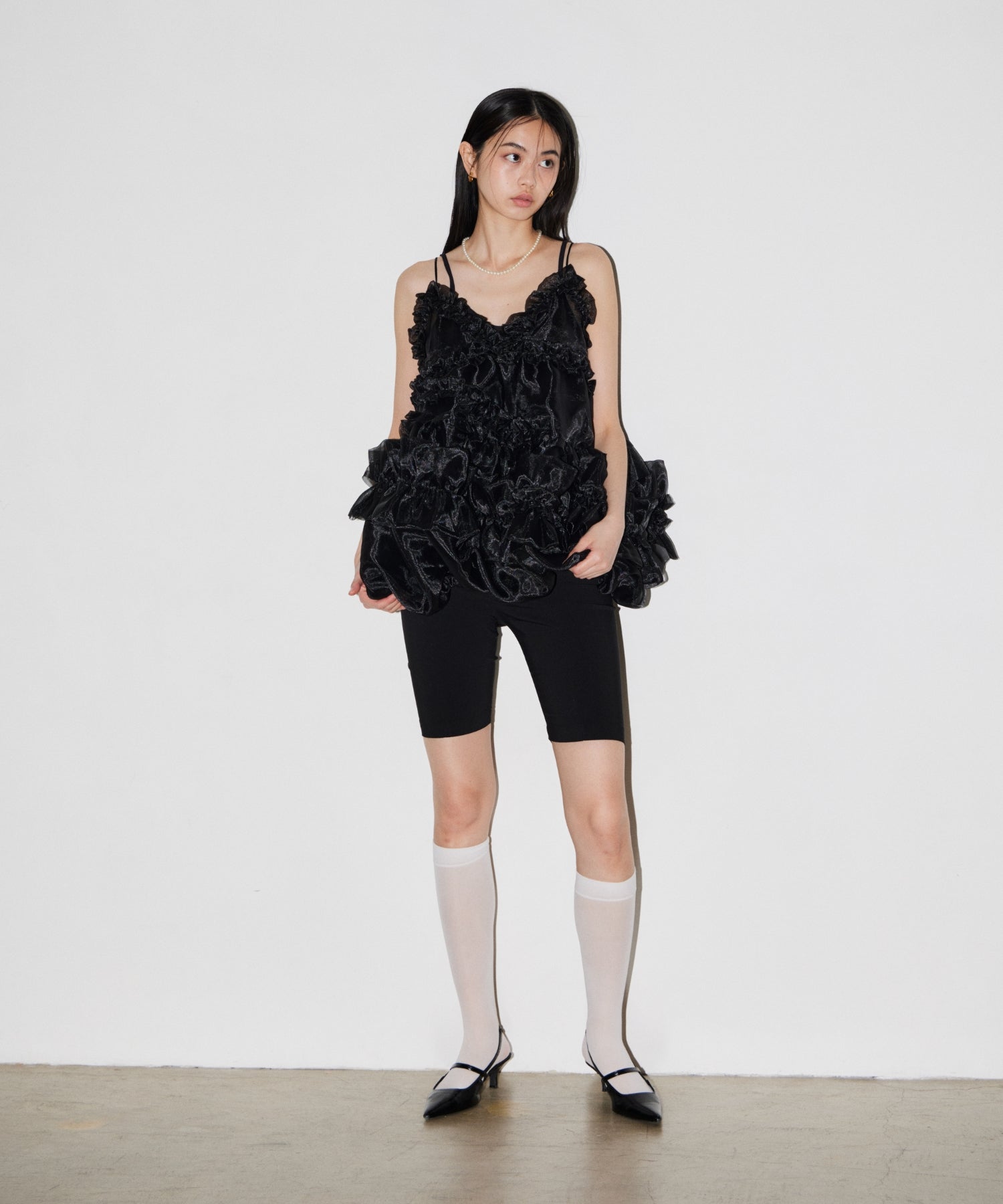 【POPUP】ORGANZA FRILL BALLOON CAMI