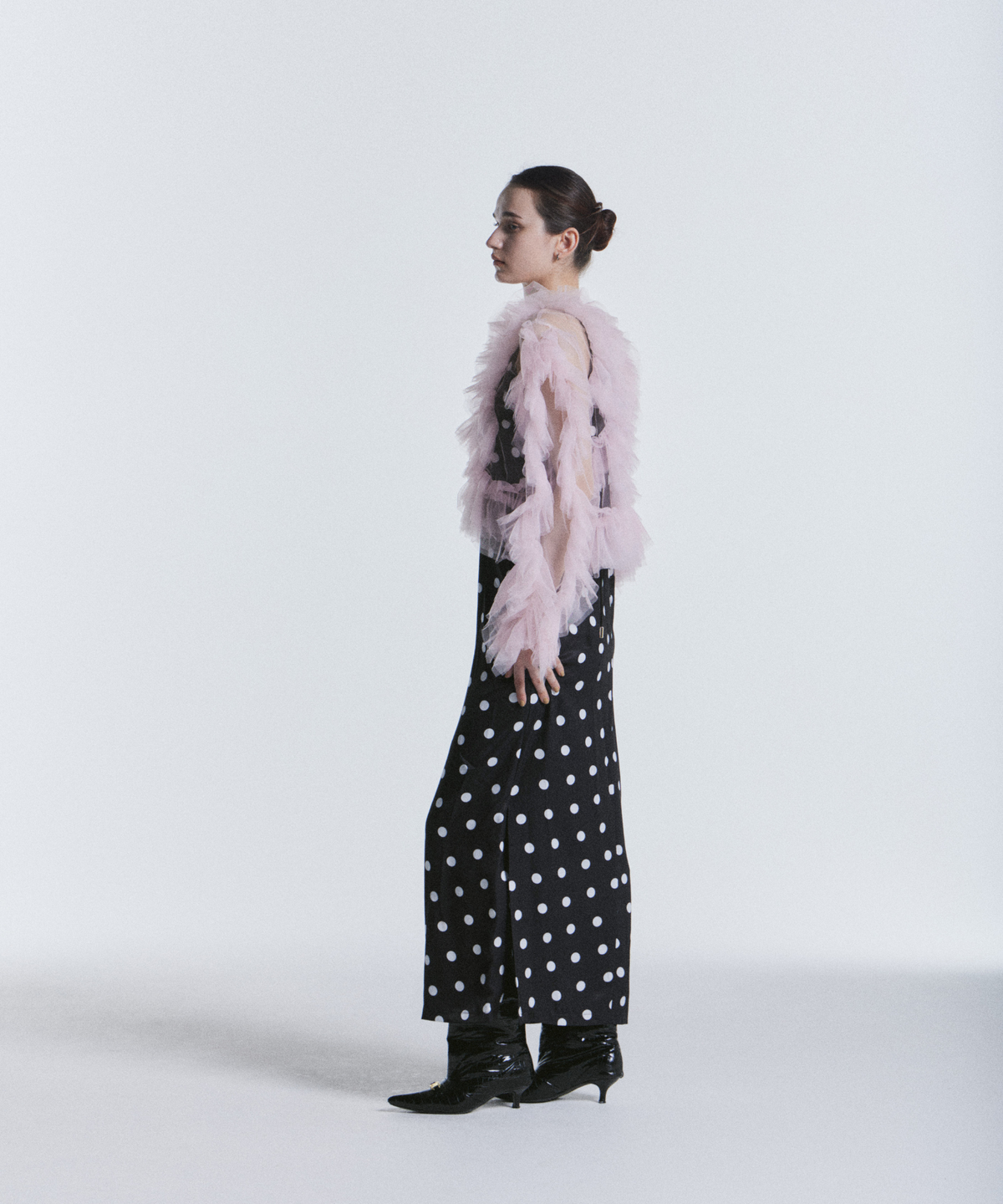MINIMAL DOT SATIN DRESS