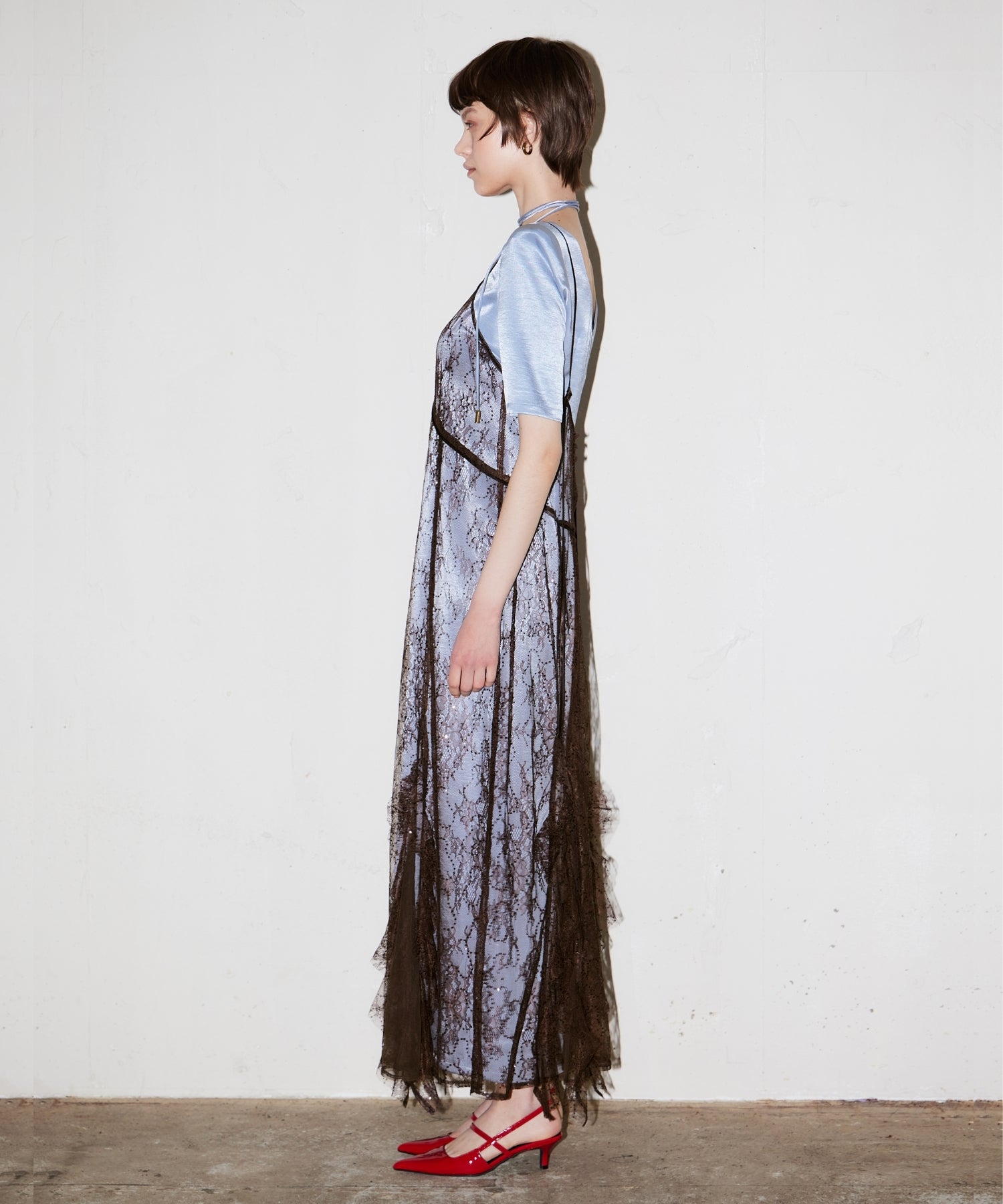 SPARKLE LACE SATIN DRESS