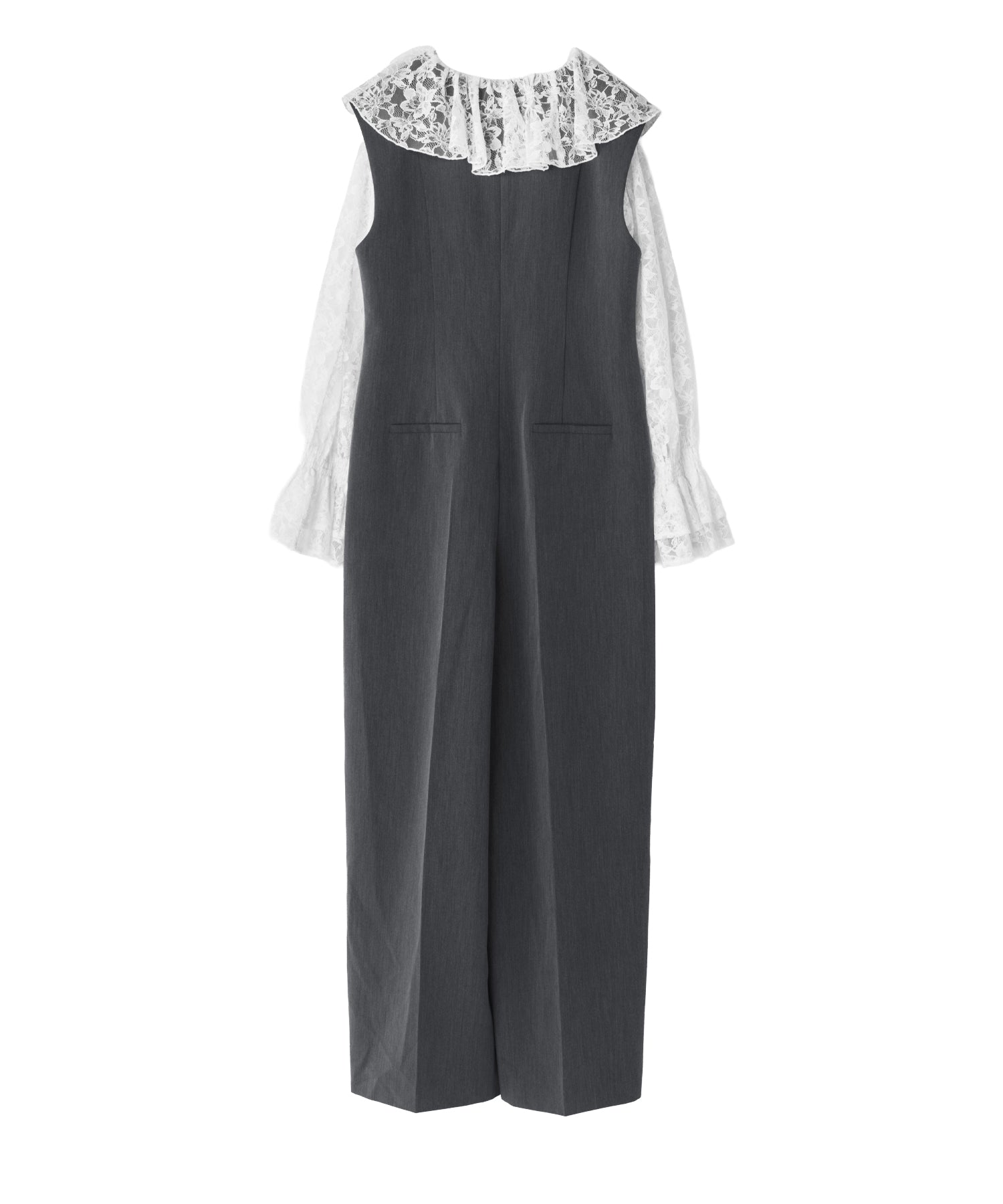 LACE RUFFLE ALL-IN-ONE DRESS
