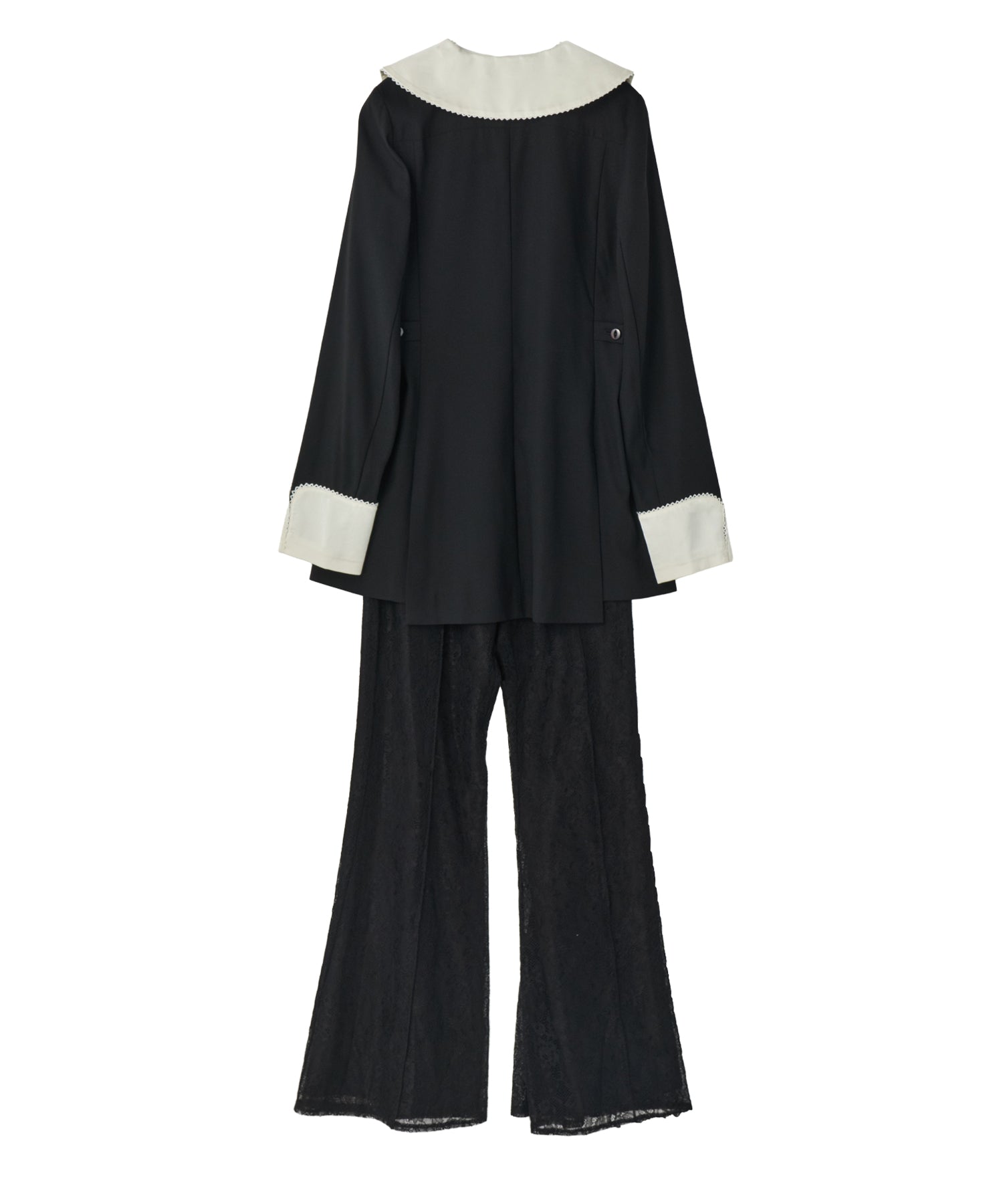 CONTRAST COLLAR SET UP DRESS