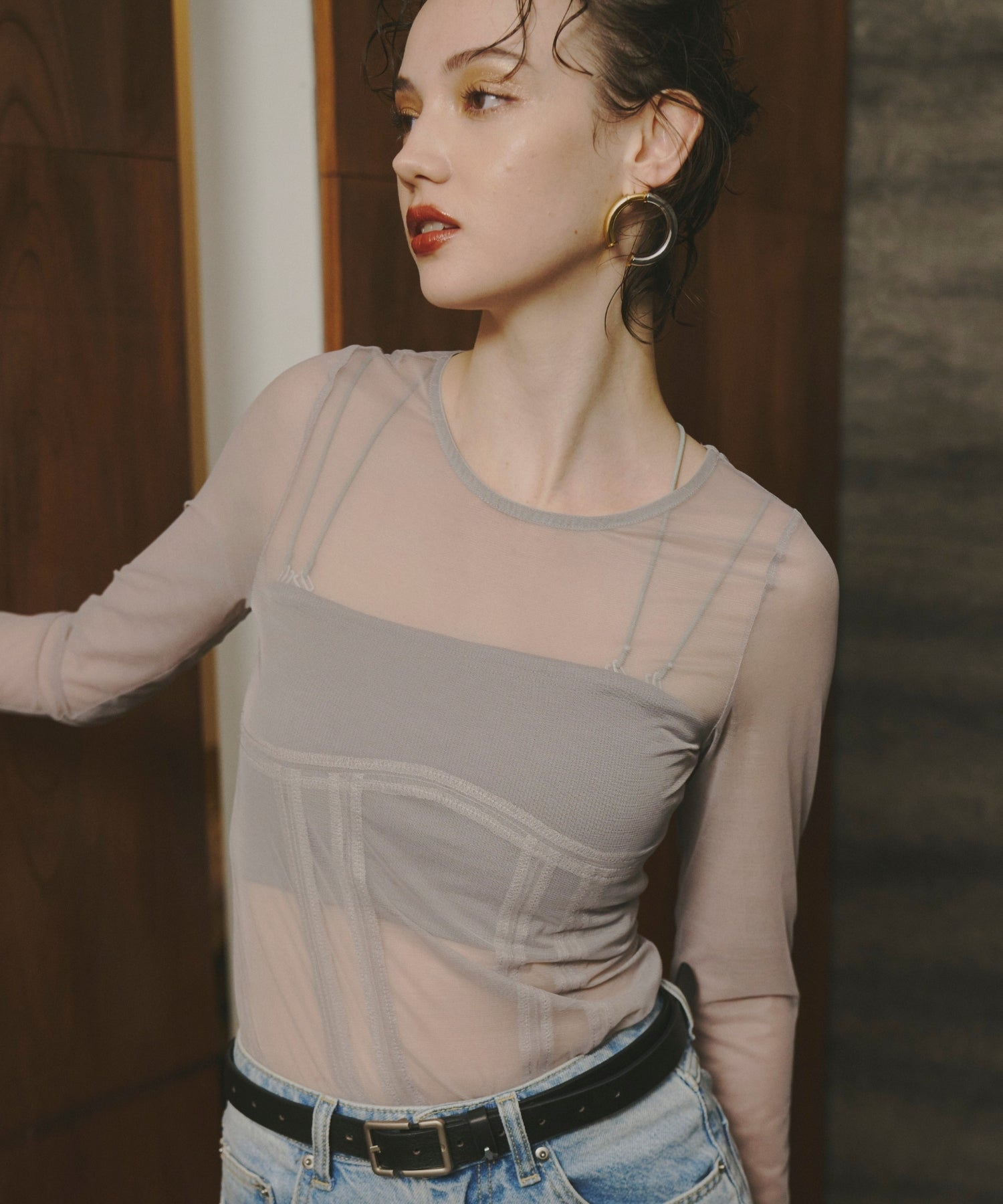 CORSET STYLE SHEER TOPS