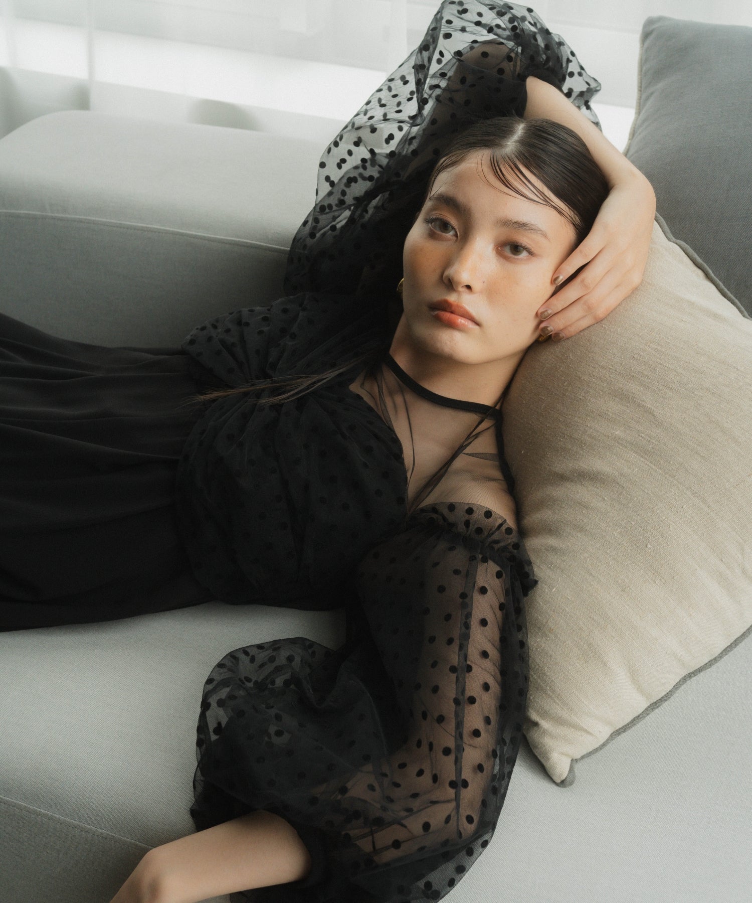 FLOCKY DOT PANTS DRESS