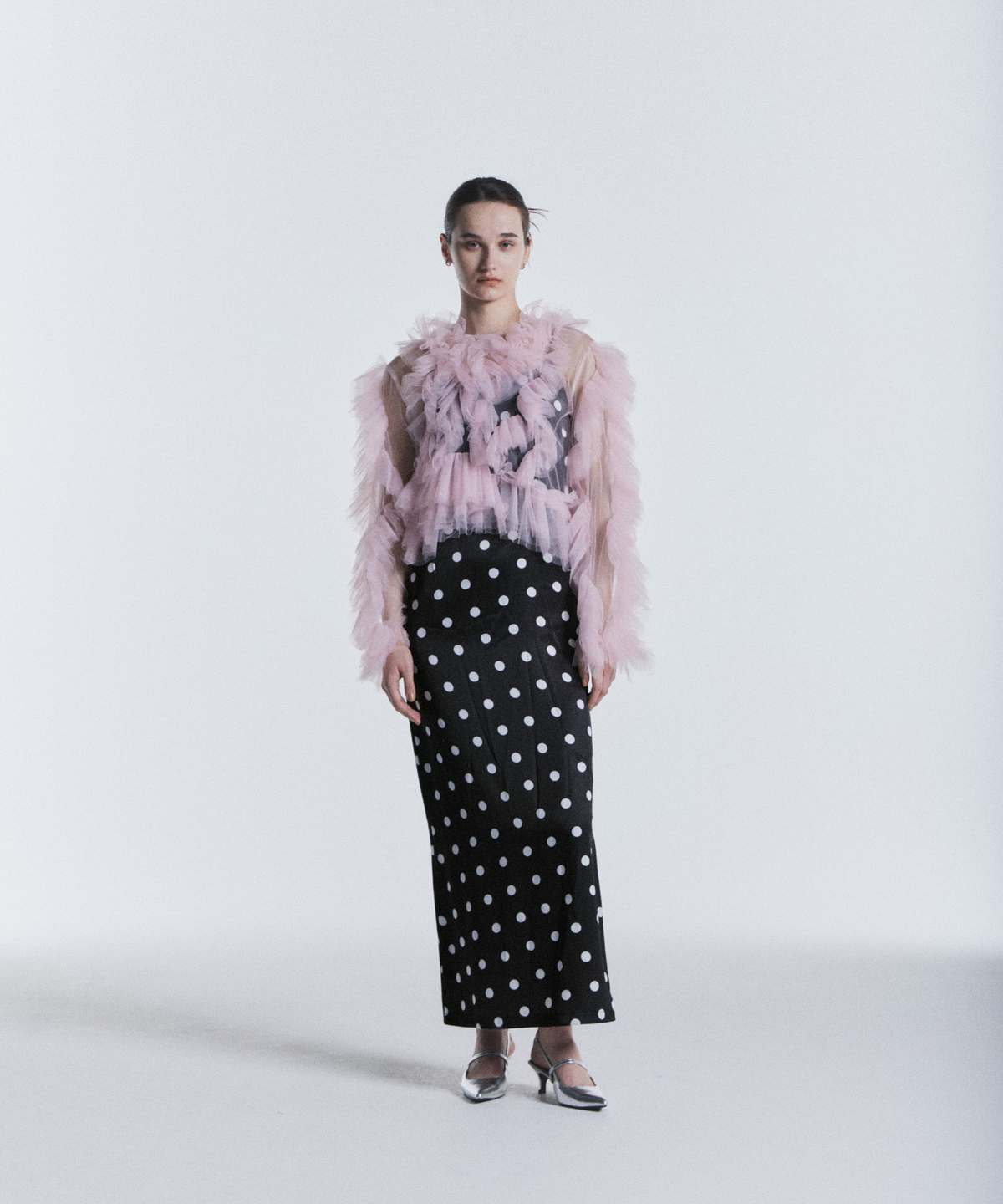 MINIMAL DOT SATIN DRESS