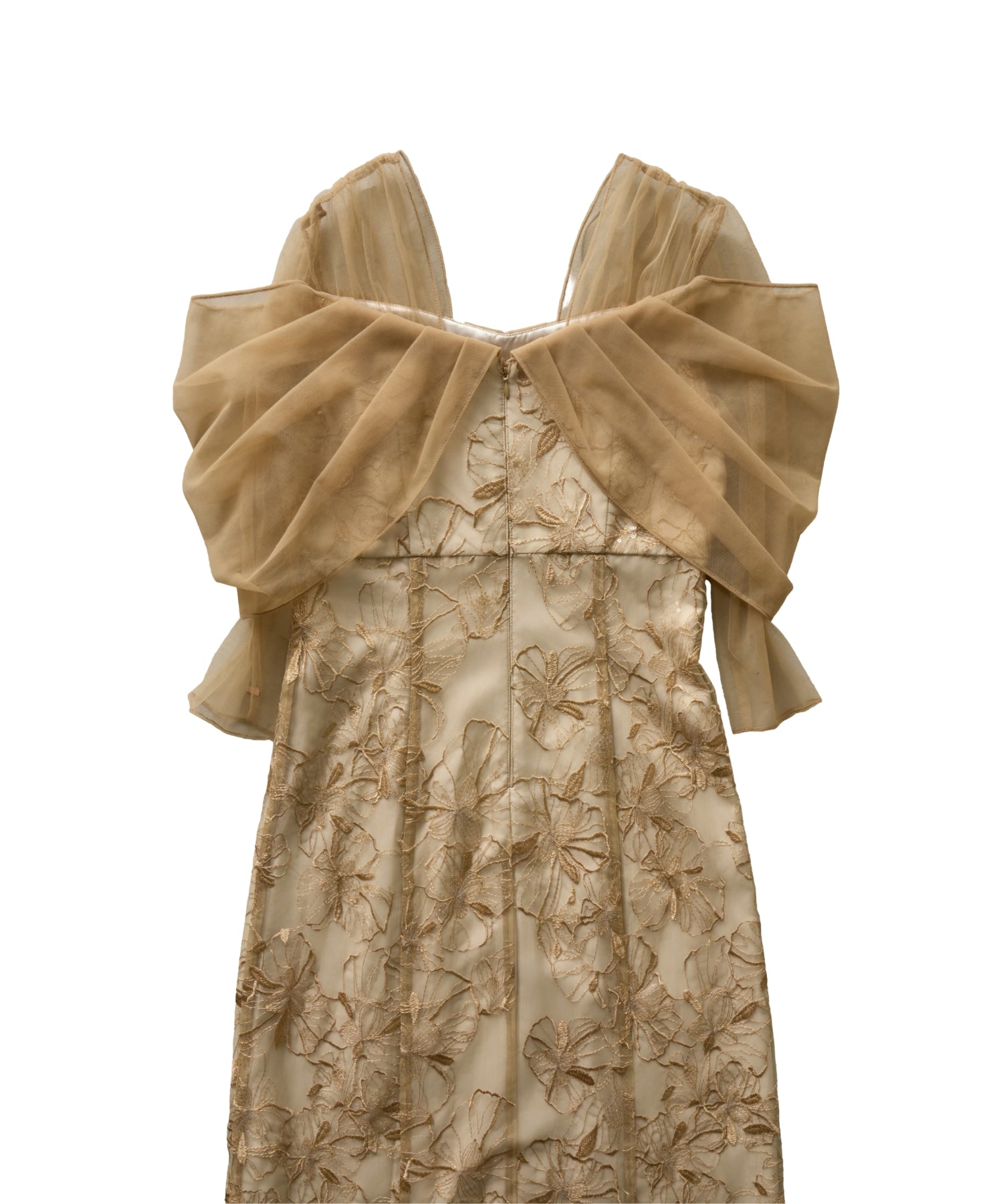 TULLE DRAPE SPANGLE DRESS